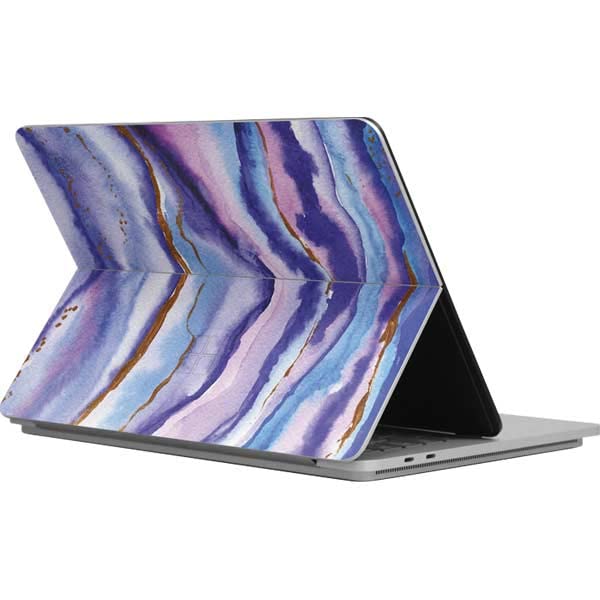 Premium Laptop Skin Decal for Microsoft Surface Laptop Studio - Blue Violet Watercolor Geode Design | Protective Vinyl Sticker | Perfect for Office, School & Travel Use