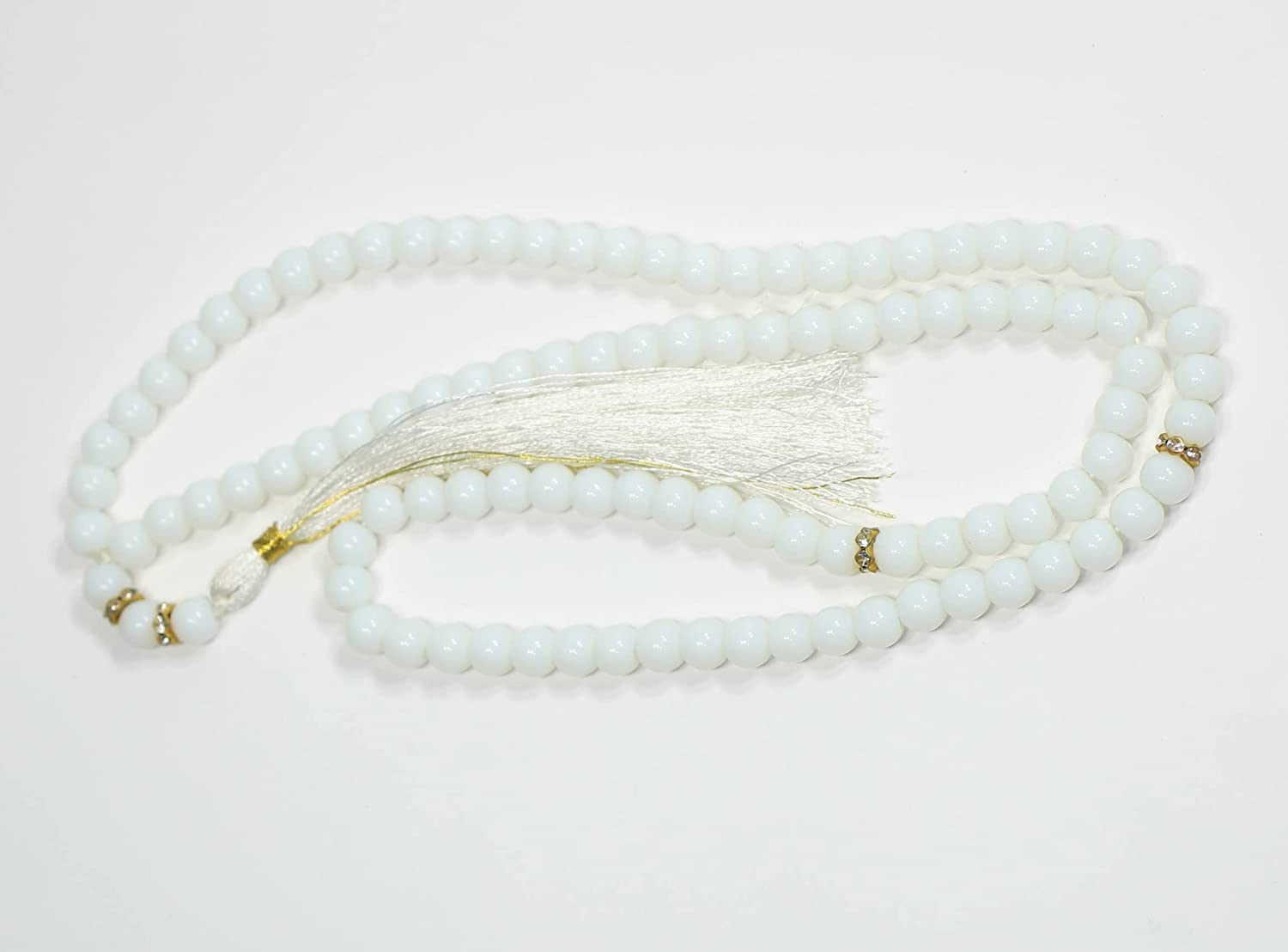 RK Basics 100 Antique White Handcrafted Islamic Prayer Beads Tasbeeh - Premium Muslim Prayer Rosary for Daily Salah & Dhikr - Perfect for Meditation, Stress Relief & Spiritual Connection