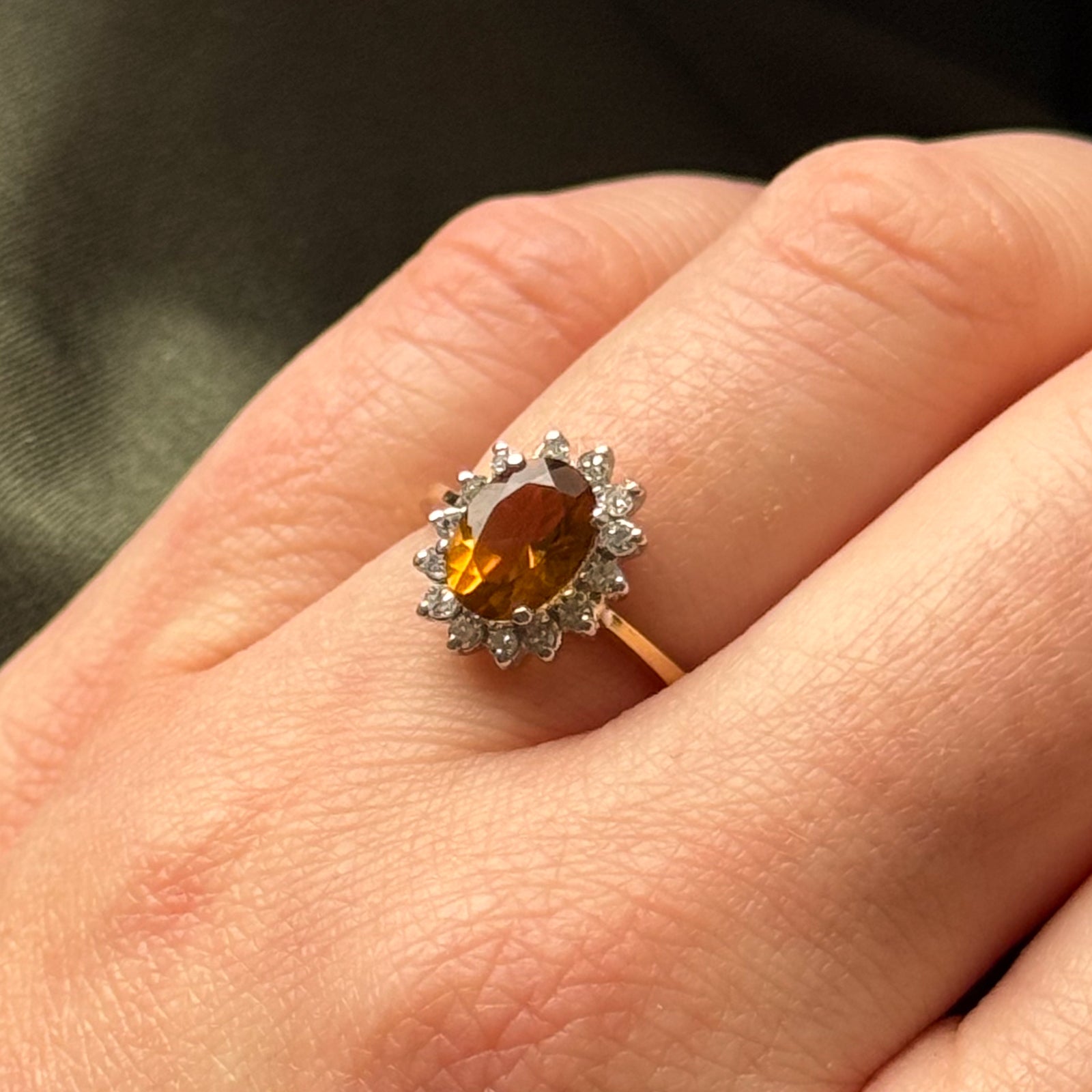 Exquisite Mandarin Citrine & Diamond Ring - 1.14ct Citrine with 0.21ctw Diamonds - Size 5.75 - Elegant Birthstone Jewelry for Women - Perfect for Anniversary, Birthday & Special Occasion Gifts