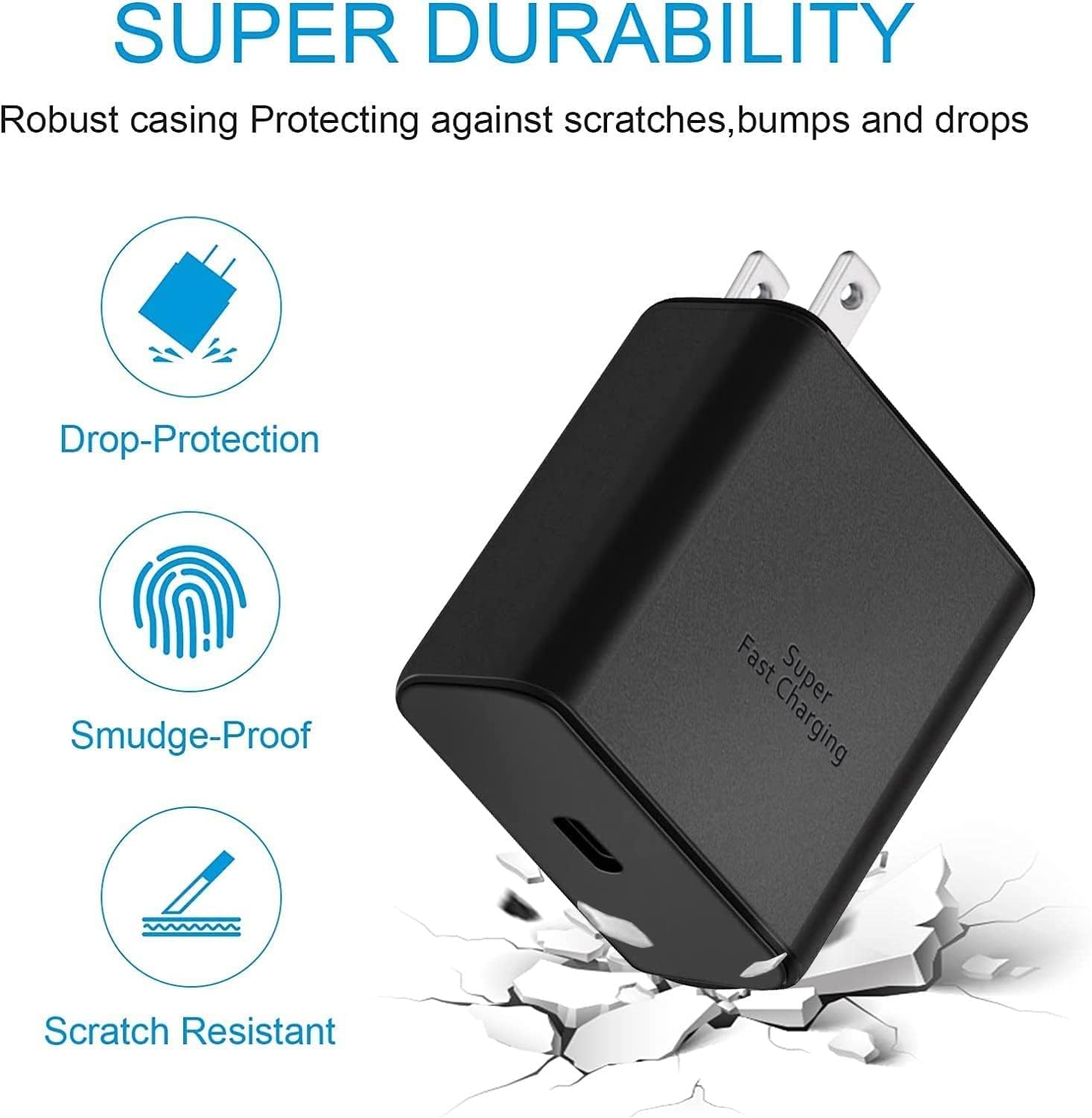 2-Pack 45W USB C Fast Charger with 5ft Cable - PPS Super Fast Charging for Samsung Galaxy S23 Ultra/S22 Ultra/S23+/S23/S22+/S22/S21/Note 20/10 Plus & Tab S8+/S7+ - Perfect for Home, Office & Travel Charging Needs