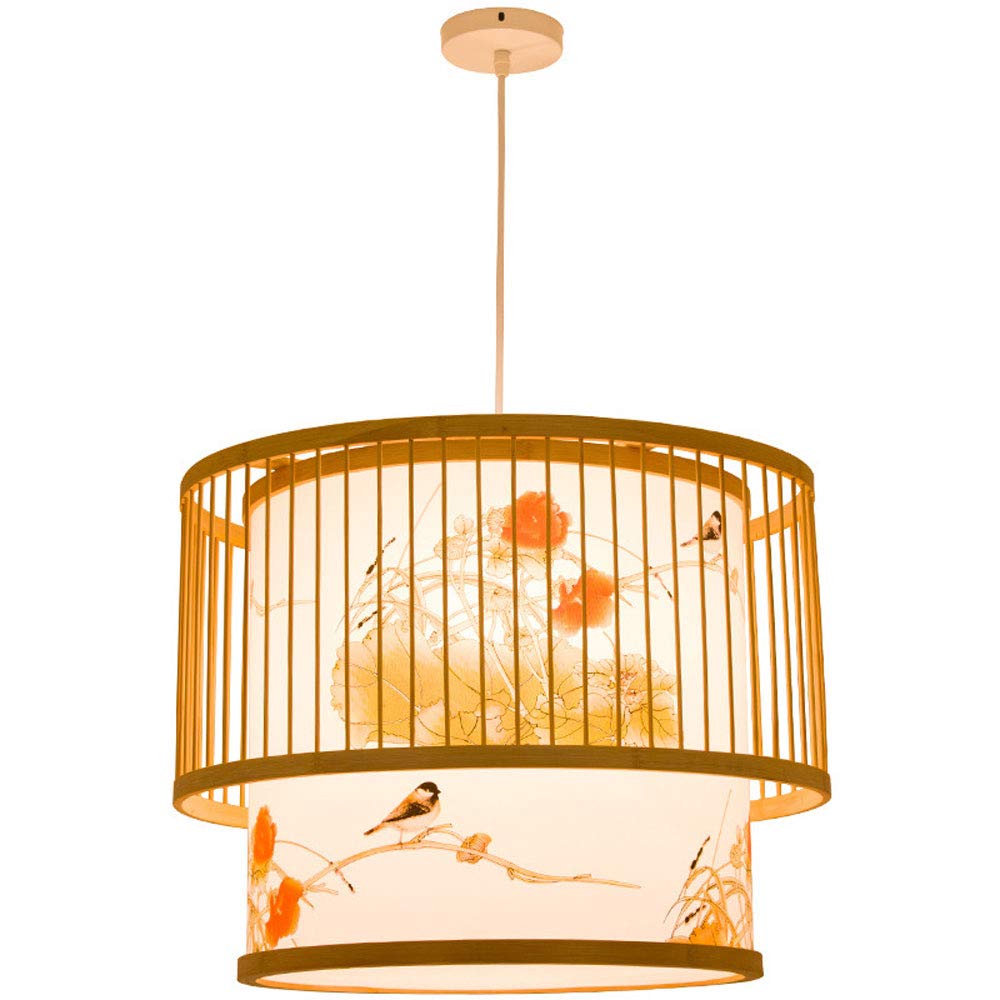 Chinese Style Bamboo Chandelier - Handcrafted Zen Ceiling Lamp for Tea Rooms, Japanese Restaurants, Hot Pot Dining & B&B Decor - Southeast Asian Inspired Bamboo Lighting Installation for Cozy Ambiance