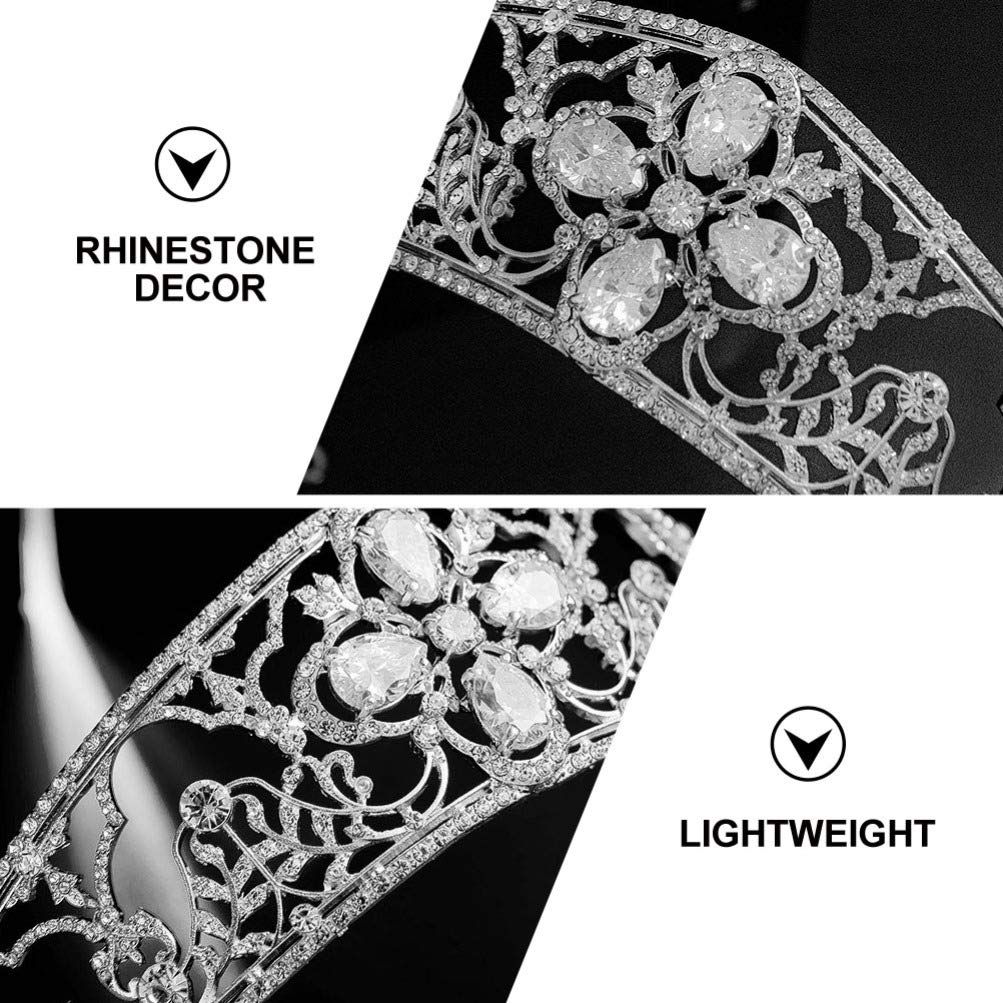Luxury Bridal Crown Tiara Headband - Rhinestone Wedding Hair Jewelry for Brides, Princess Party, Girls' Events | Shiny Headdress with Alloy Accessories | Perfect for Weddings, Prom, Pageants, and Special Occasions
