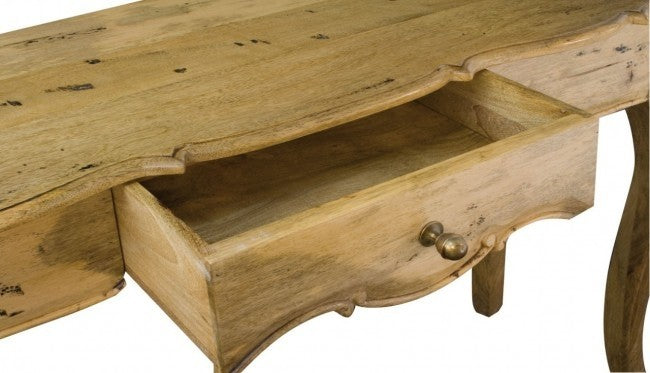 French Colonial Style 120cm Honey Brown 1-Drawer Console Table - Perfect for Entryway, Hallway & Living Room Decor
