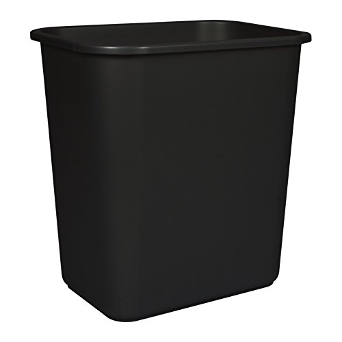 Storex 7 Gallon Trash Can, 6-Pack - Durable Gray & Black Waste Bins for Office, Kitchen, Bathroom, Classroom, and Home Use