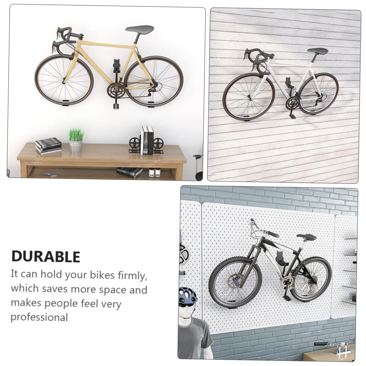 WESIEVYA Wall Mount Bike Hanger Rack - Space Saving Garage Bike Storage Organizer with Cat Owl Design | Perfect for Small Spaces & Apartment Cycling Enthusiasts