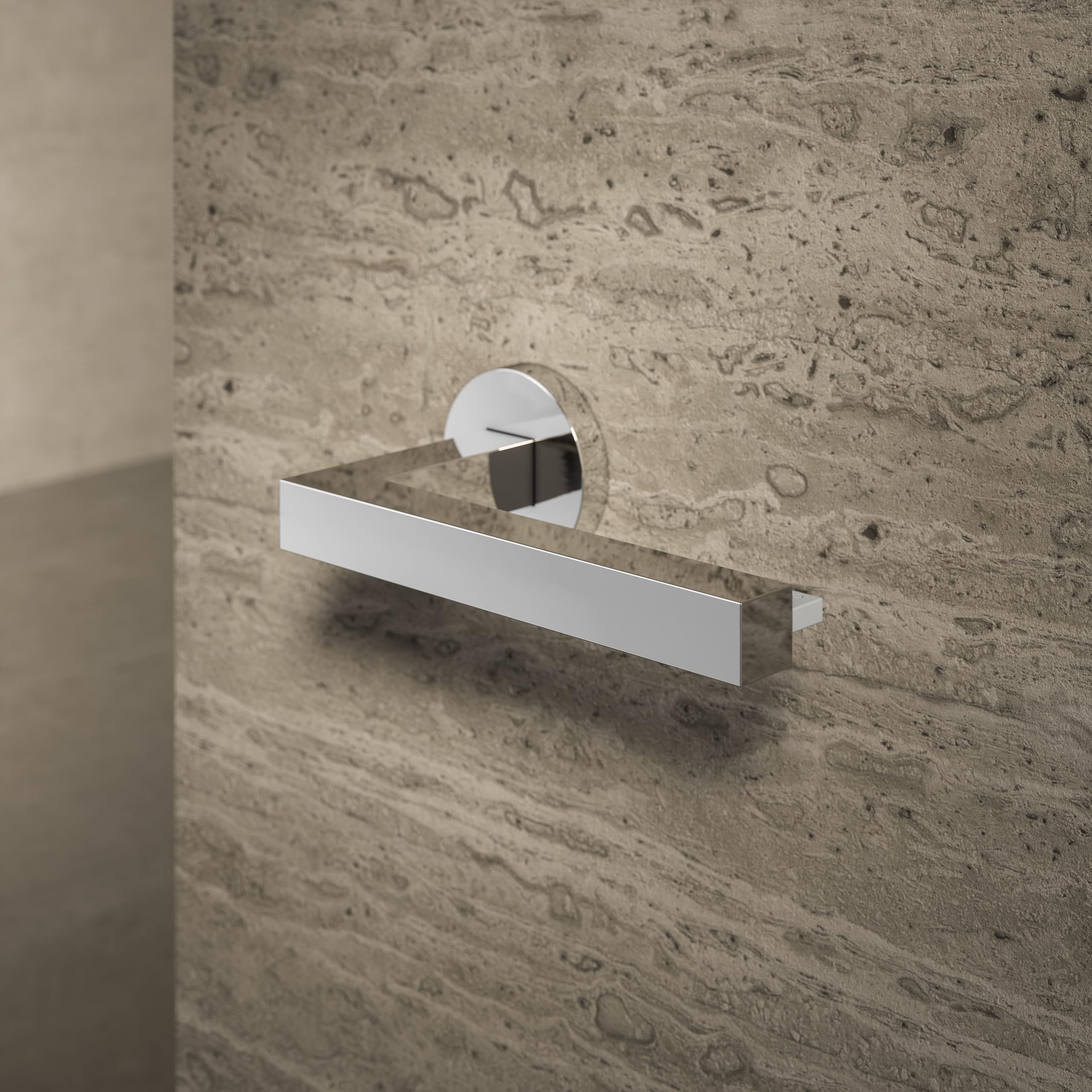 KEUCO Edition 90 Chrome Plated Toilet Paper Holder with Roller Brake - High Gloss Metal Bathroom Tissue Roll Holder - Perfect for Modern Bathrooms, Guest Toilets & Powder Rooms