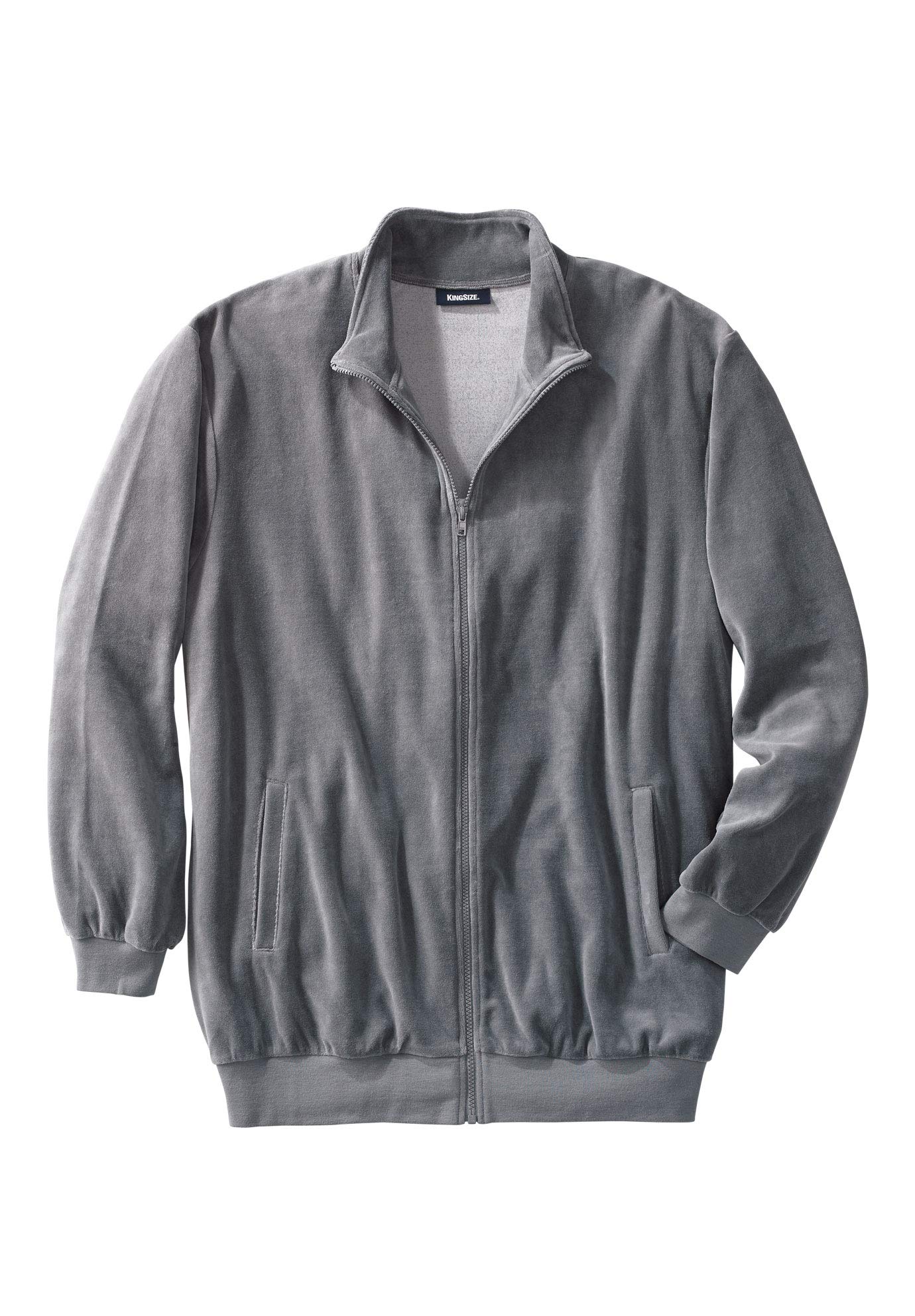 KingSize Men's Big & Tall Velour Full-Zip Jacket - Soft & Comfortable Winter Coat for Plus Size Gentlemen - Perfect for Casual Wear, Outdoor Activities & Cold Weather Protection