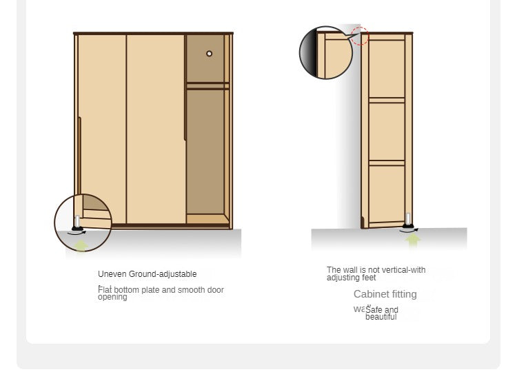 Premium Black Walnut Solid Wood Sliding Door Wardrobe Closet - Modern Bedroom Storage Solution for Home & Office Organization