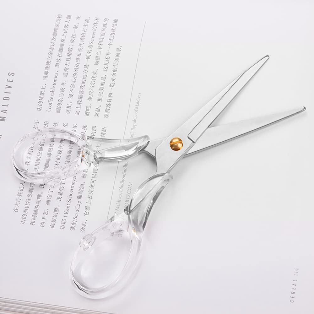 Premium Stainless Steel Office Scissors with Comfortable Acrylic Handle - Multipurpose Cutting Tool for Office, School, Home & Fabric - Ideal for Paper, Crafts, Packaging & DIY Projects