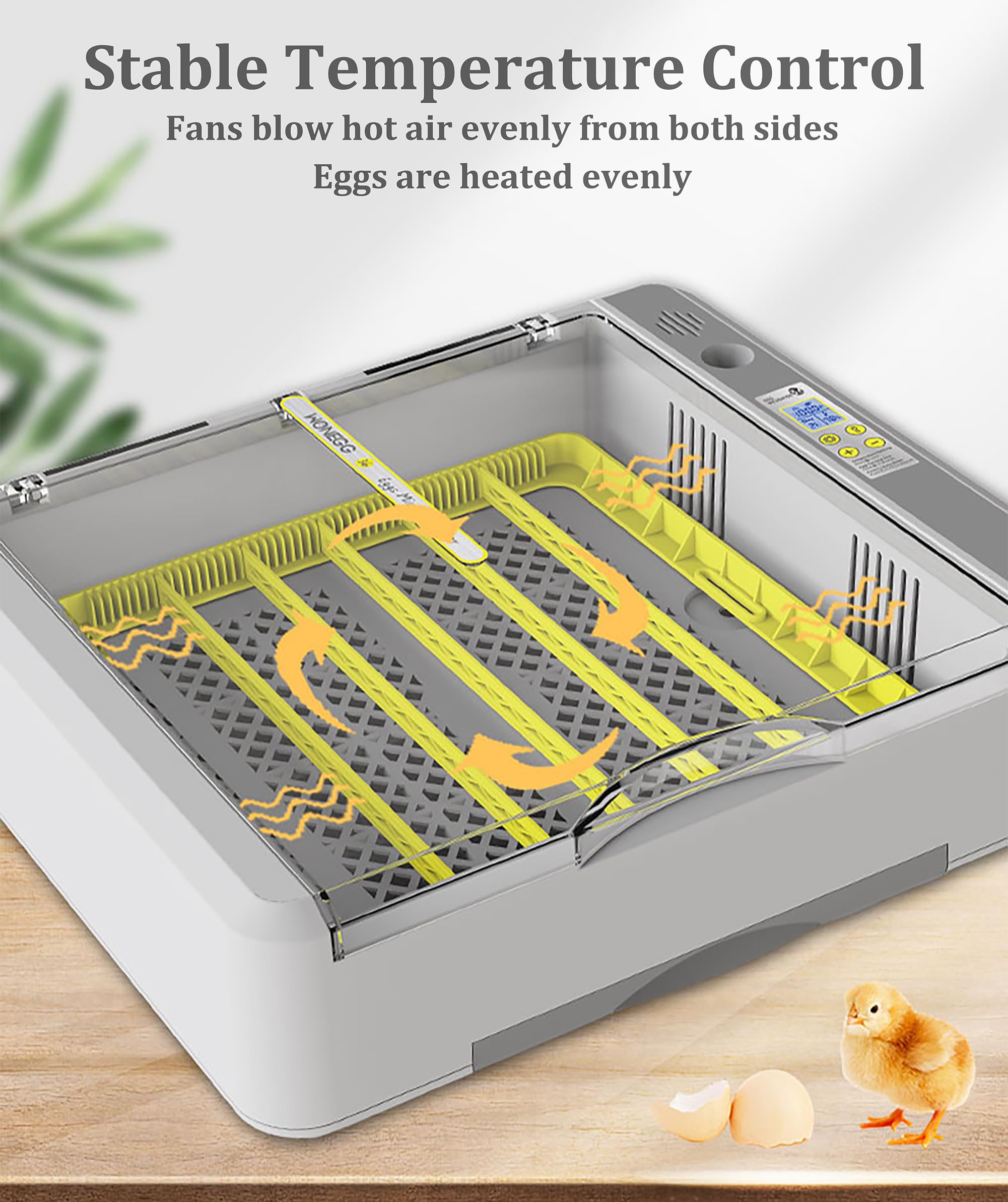 Automatic Egg Incubator for 36 Chicken Eggs - Digital Temperature & Humidity Control, Auto Egg Turner, Built-in Candler, Adjustable Tray for Quail, Duck, Poultry - Perfect for Home Hatchery, Farm Use & Classroom Science Projects
