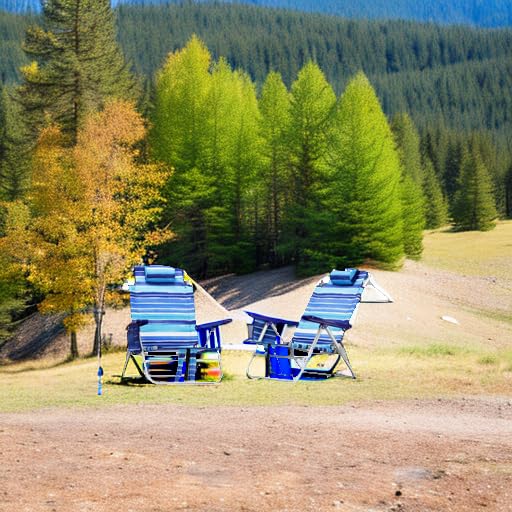 **LEMBERI Heavy Duty Folding Beach Chair for Adults - Adjustable High Back Camping Chair with Large Pockets, Cup Holder & Towel Rack - Portable for Outdoor, Travel, Picnics & Beach Lounging (2-Pack, Blue)**