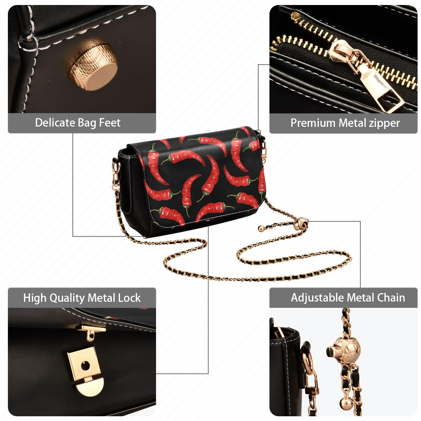 Women's Red Chili Leather Crossbody Bag - Work & Daily Use Purse