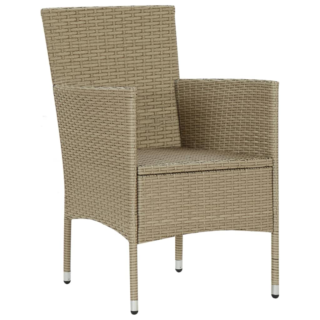 vidaXL 3-Piece Patio Dining Set - Outdoor Garden Table & Chairs for Terrace, Yard - Beige Weather-Resistant Furniture | Perfect for Backyard BBQs, Poolside Relaxation & Al Fresco Dining