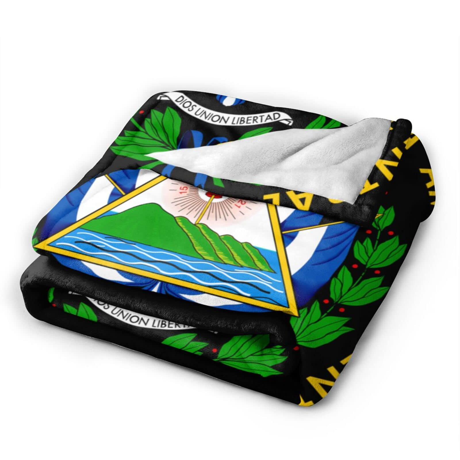 El Salvador Flag Printed Flannel Throw Blanket 50x40 Inches - Soft Anti-Pilling Blanket for Bed, Sofa, Living Room & Bedroom - Perfect for Home Decor, Gifts, and Cozy Winter Nights
