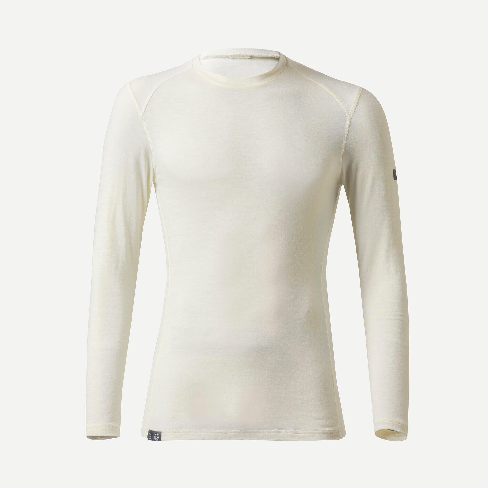 Forclaz Men's MT500 100% Merino Wool Long Sleeve Hiking Shirt - Warm & Breathable Base Layer for Outdoor Adventures & Winter Camping