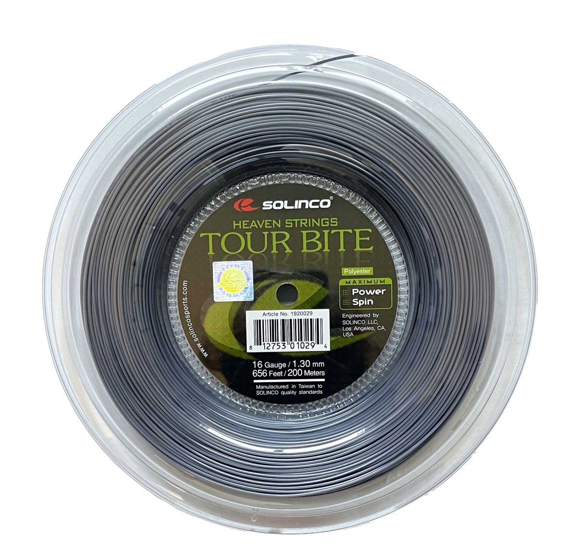 Solinco Tour Bite 16 Tennis String Reel - 656ft (200m) | High-Performance Polyester String for Spin & Control | Perfect for Competitive Players & Stringing Professionals