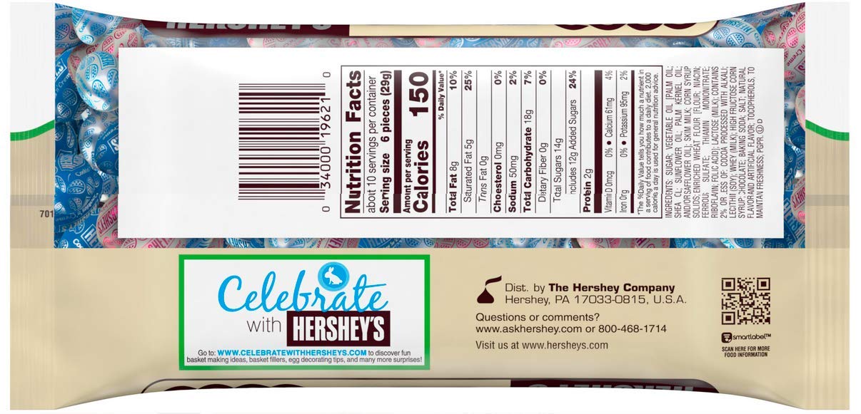 Hershey's Easter Egg 4-Pack Bundle - Milk Chocolate, Extra Creamy, Candy Coated & Cookies 'n' Creme - 10 oz Bags - Perfect for Easter Gifts, Party Favors & Holiday Treats