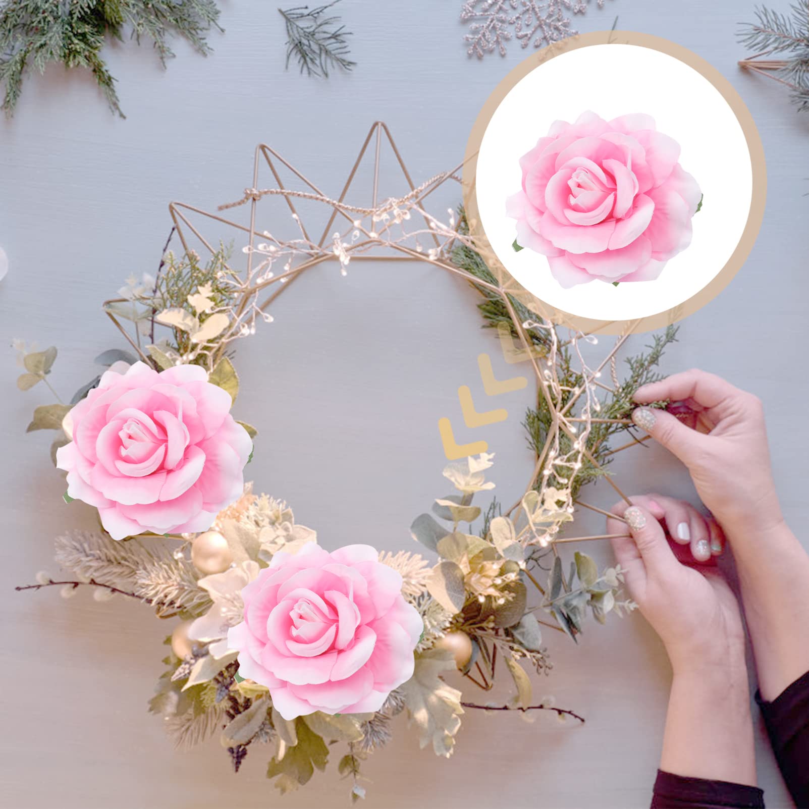 Artibetter 5pcs White Rose Hair Clips for Women - Floral Hair Pins, Wedding Hair Accessories, Party Hair Clips, Girls Hair Ornaments (Pink) - Perfect for Bridal, Prom, Party, and Everyday Wear