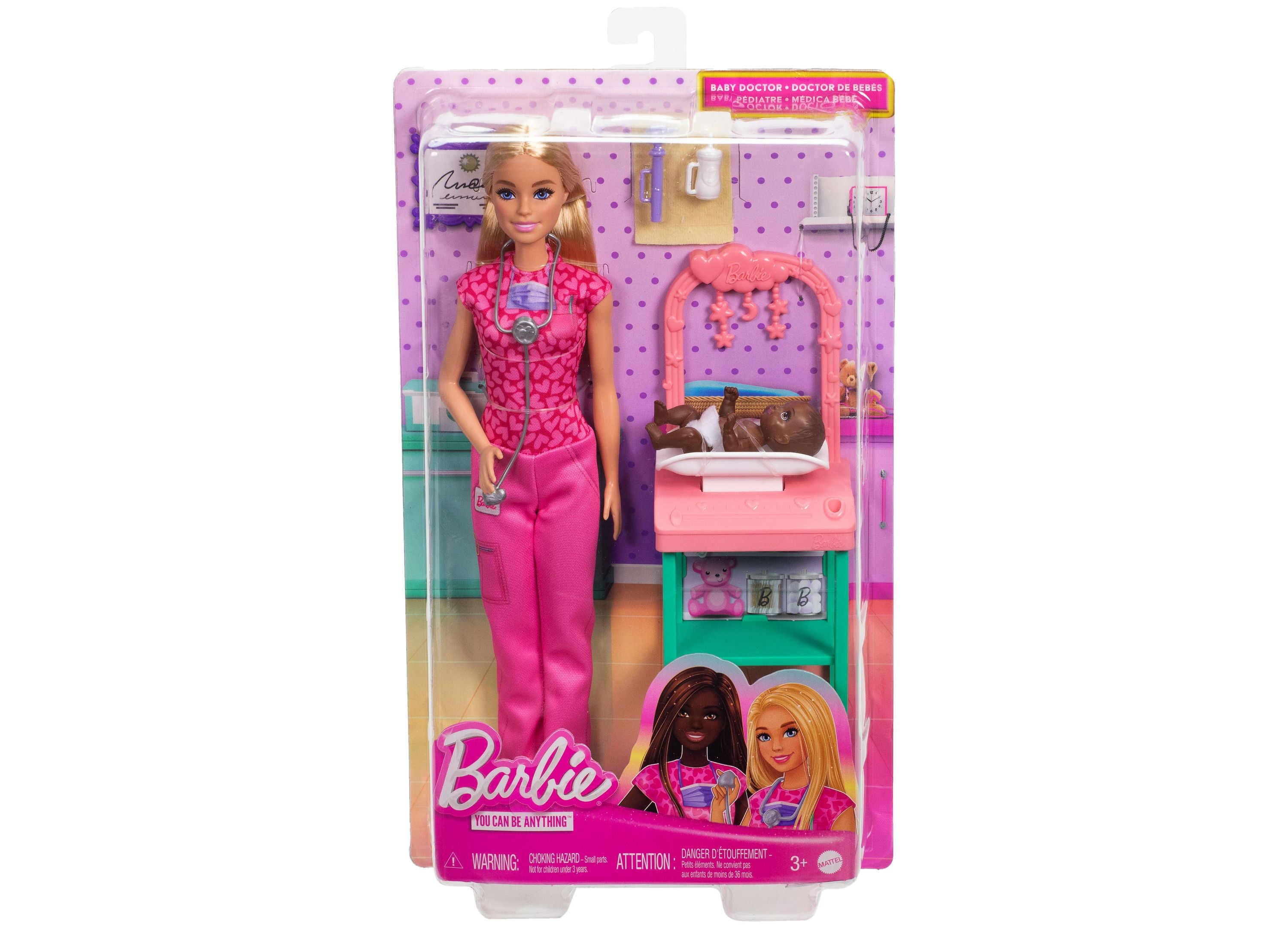 Barbie Baby Doctor Playset with Blonde Fashion Doll, Medical Examination Table & 10+ Accessories - Perfect for Pretend Play, Role-Playing & Gift for Kids Ages 3+