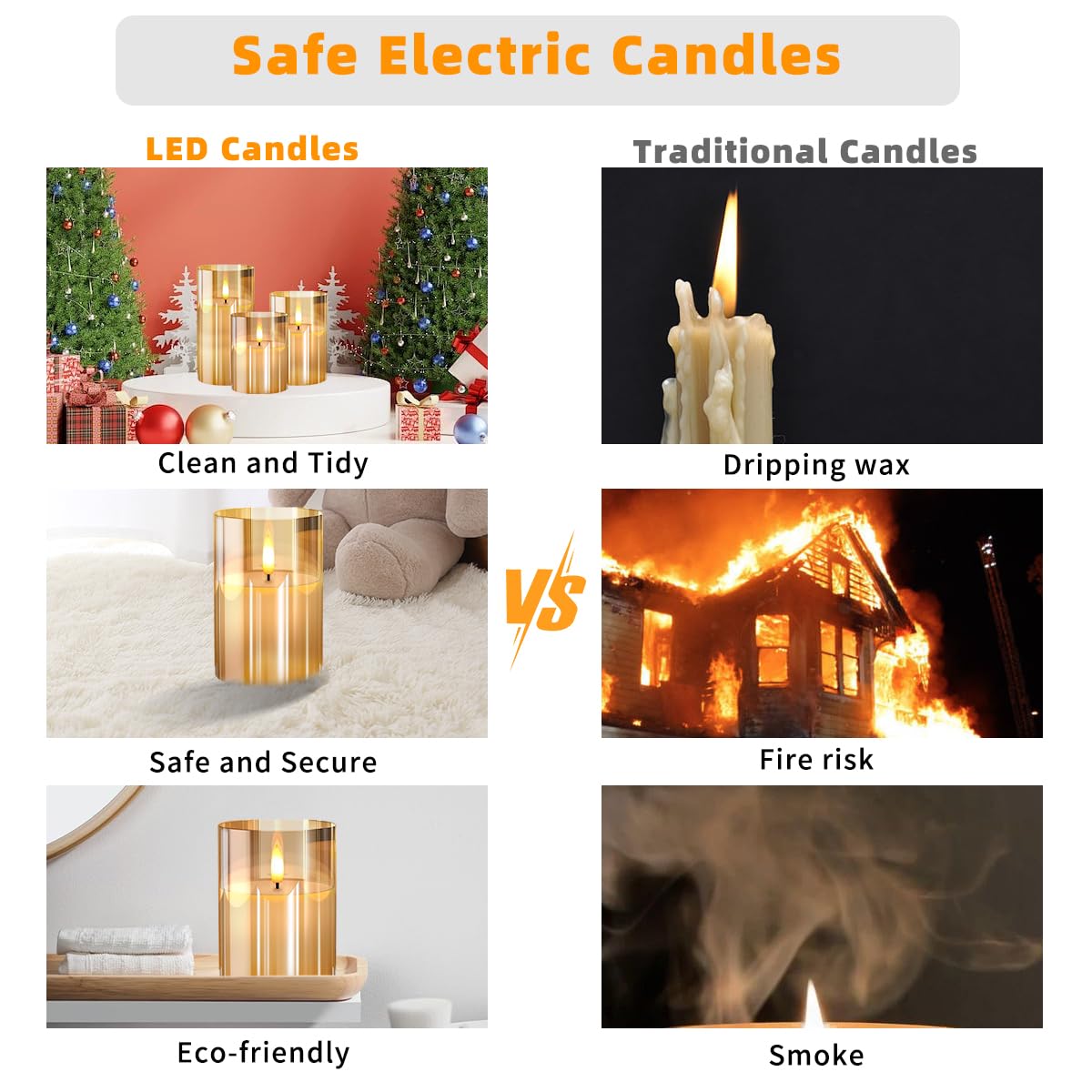 Flickering Flameless LED Candles with Remote Control & Timer - Set of 3 Gold Glass Effect Battery Operated Candles for Wedding, Party, Home Decor - Perfect for Romantic Dinners, Holiday Centerpieces & Spa Relaxation