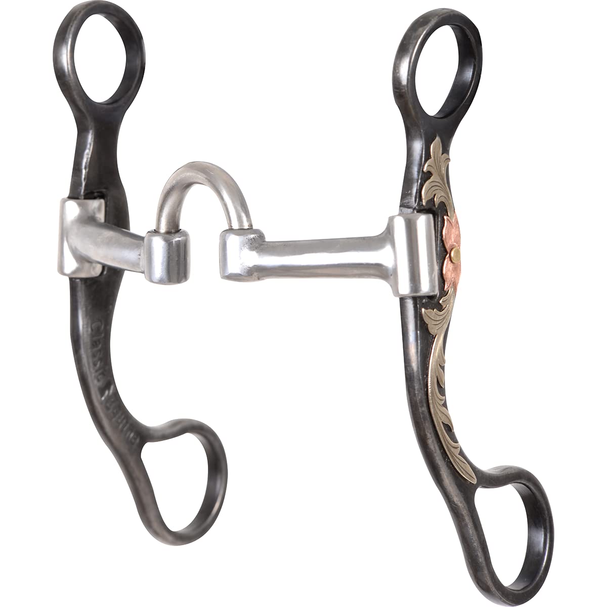 Classic Equine Floral Scroll Tool Box Straight Shank Bit for Horses - Durable Stainless Steel Horse Training Bit for Western Riding, Dressage & Trail Use