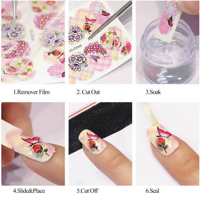 Valentine's Day Nail Art Stickers - Heart & Love Water Transfer Nail Decals with XOXO Kiss Lips Design for Women, Girls, Kids - Perfect for Acrylic Nails, Manicures, Parties & Romantic Dates