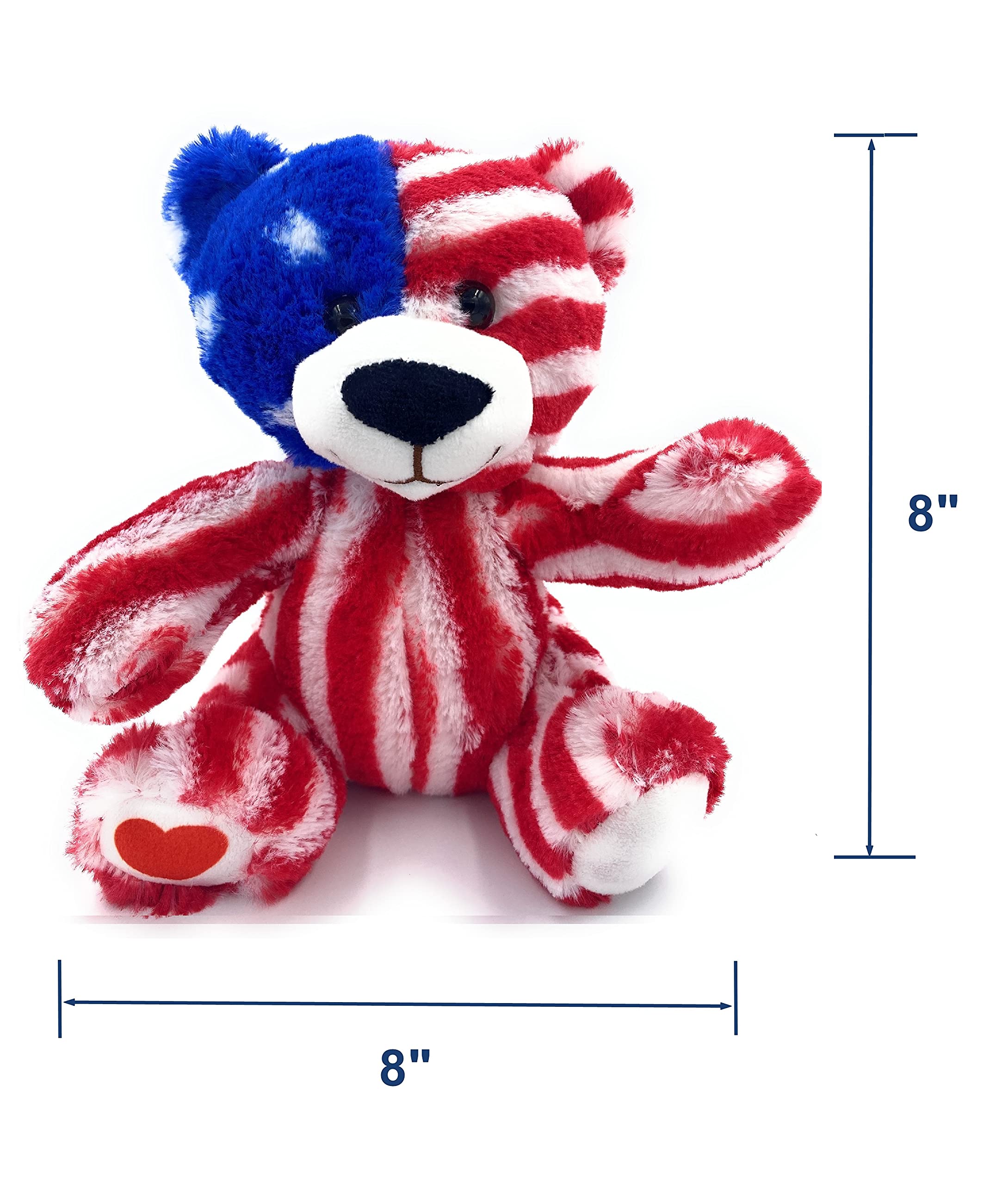 8 Inch USA Bear Plush Toy with American Flag - Cute Stuffed Animal Souvenir Gift for Kids | Perfect for Holidays, Birthdays & Patriotic Decor