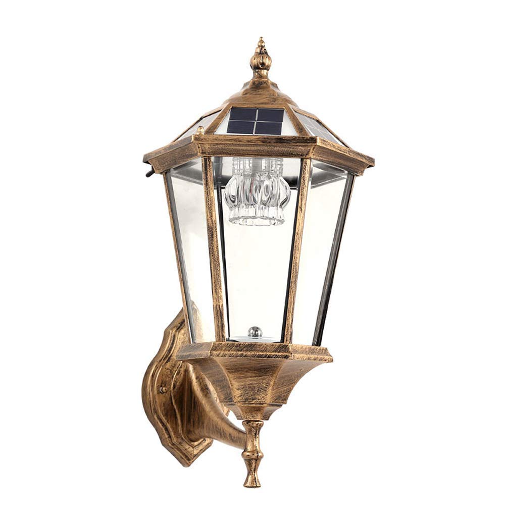 Solar Powered LED Outdoor Wall Light - Waterproof Vintage Villa Garden Pillar Lamp, American Pastoral Style for Courtyard, Balcony & Walkway Lighting (Warm White) - Perfect for Pathways, Driveways & Landscape Illumination