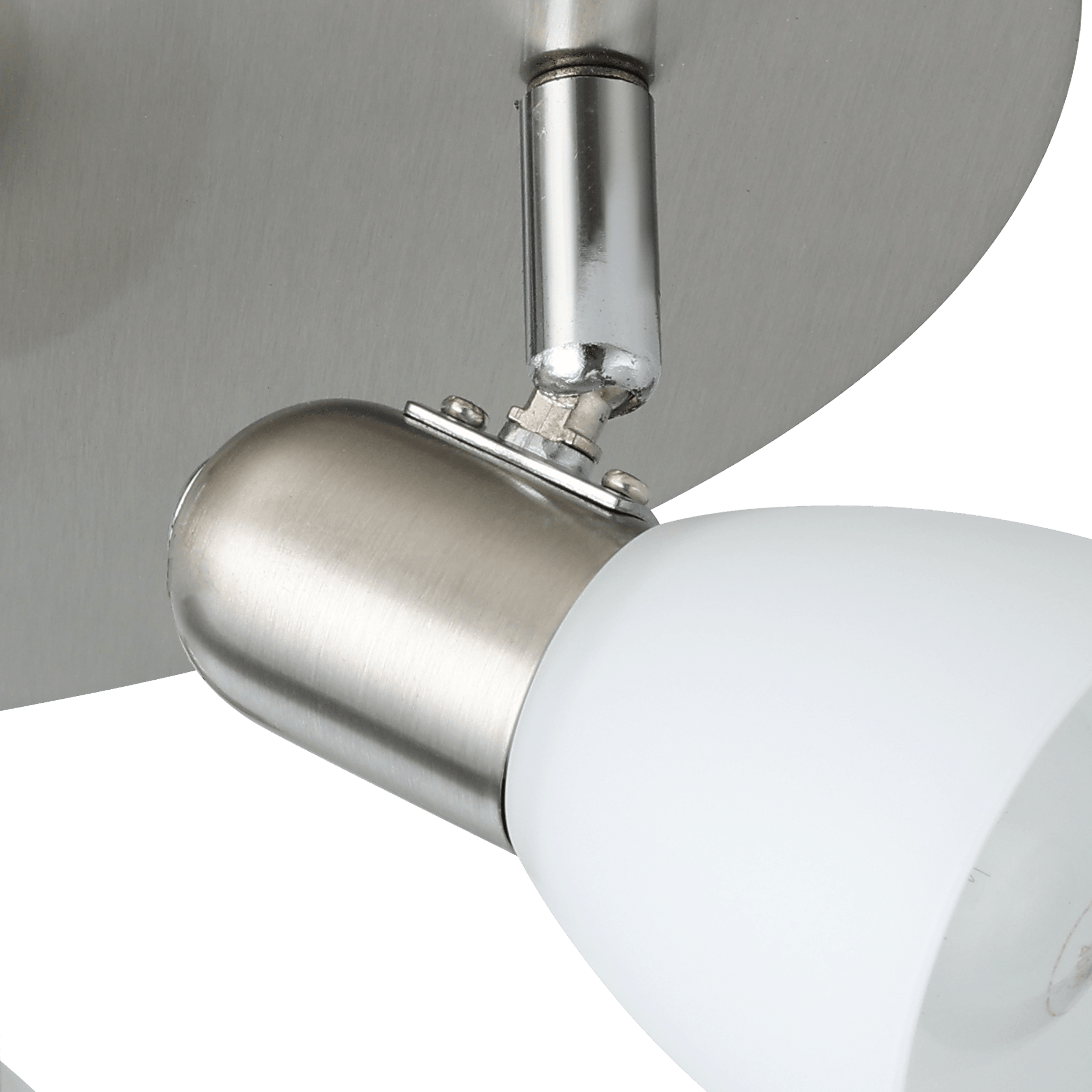 Eglo Enea 3-Light Nickel & Satin Glass Spotlight Fixture - Modern Ceiling Lighting for Living Room, Bedroom, or Hallway