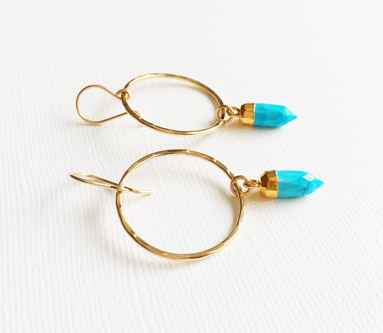 Turquoise Spike Earrings for Women - Handmade Boho Chic Dangle Earrings (E278) | Perfect for Festivals, Parties, and Everyday Wear