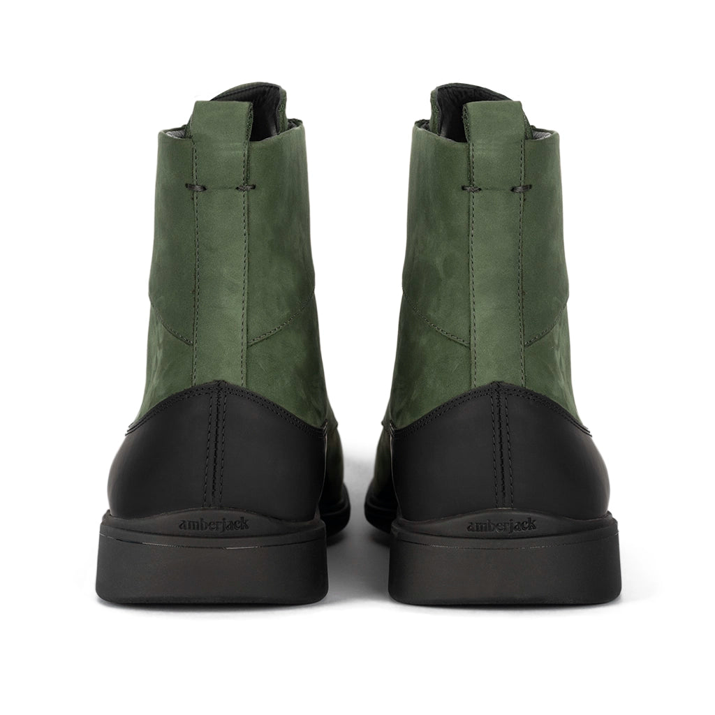 Men's Olive Leather Ankle Boots - Comfortable & Stylish Casual Shoes for Walking, Hiking & Outdoor Adventures