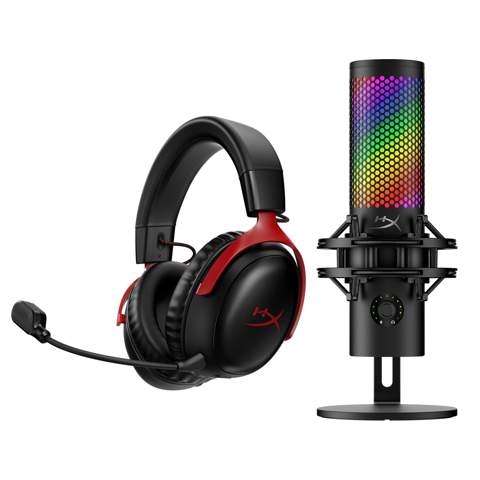 HyperX Cloud III Wireless Gaming Headset & QuadCast S USB Microphone Bundle - Perfect for PC, PS5, Xbox Series X Streaming & Esports