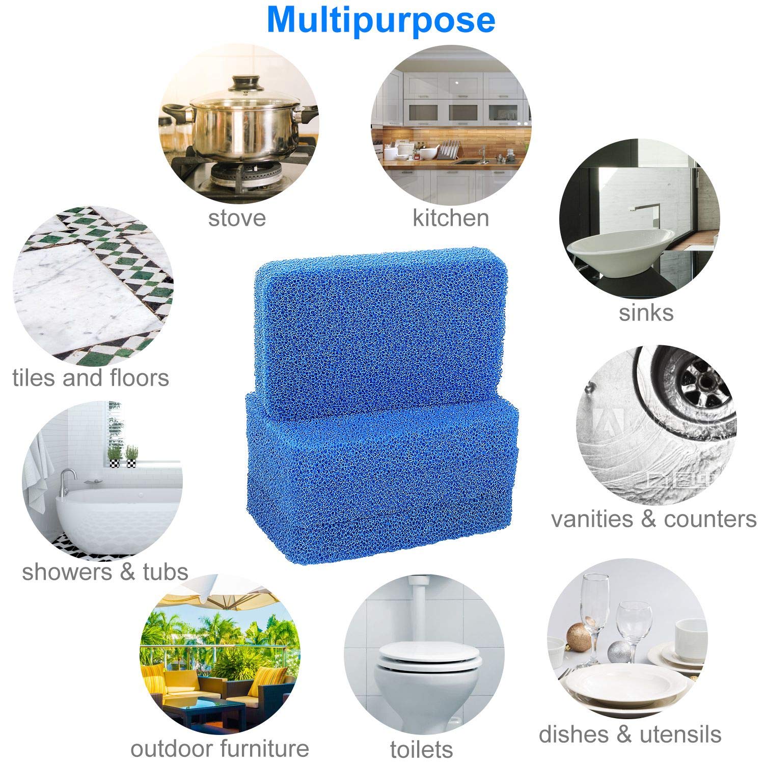 Non-Scratch Silicone Kitchen Sponges - 10 Pack Fragrance & Odor Free Dish Scrubbers - Gentle Cleaning for Pots, Pans & Dishes - Perfect for Daily Kitchen Cleaning & Dishwashing