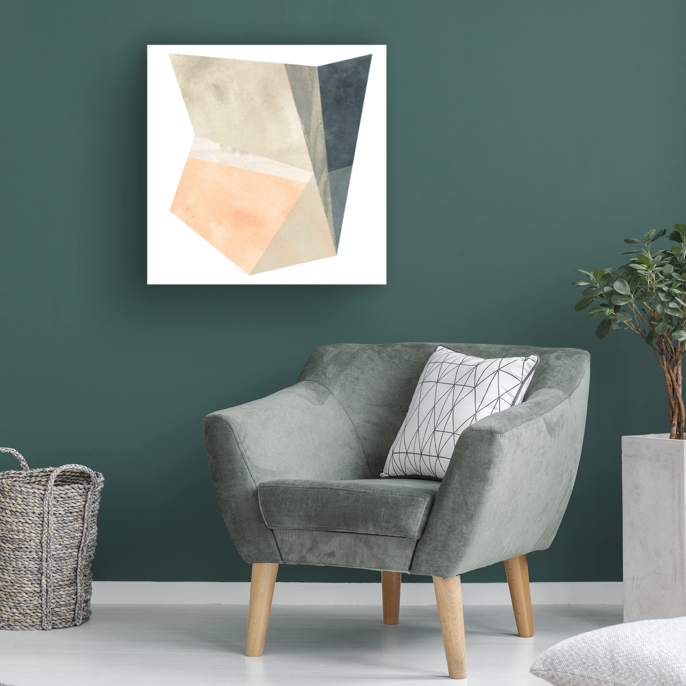 Trademark Fine Art 'Marble Origami IV' Abstract Canvas Wall Art by June Erica Vess - Modern Home Decor for Living Room, Bedroom & Office