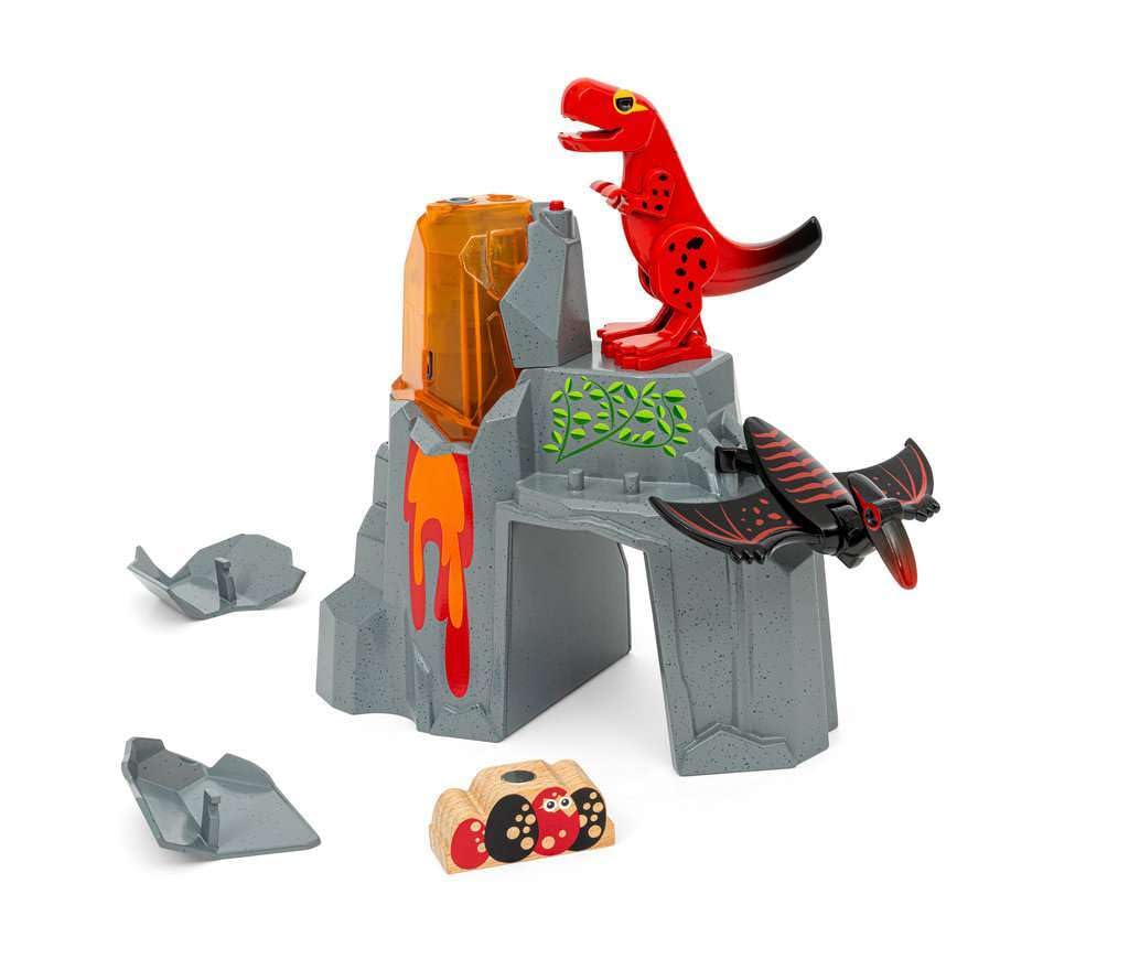 BRIO World 36092 Dinosaur Erupting Volcano Toy Train Set for Kids Ages 3+ | STEM Learning & Imaginative Play for Preschoolers | Perfect for Birthday Gifts & Interactive Playtime