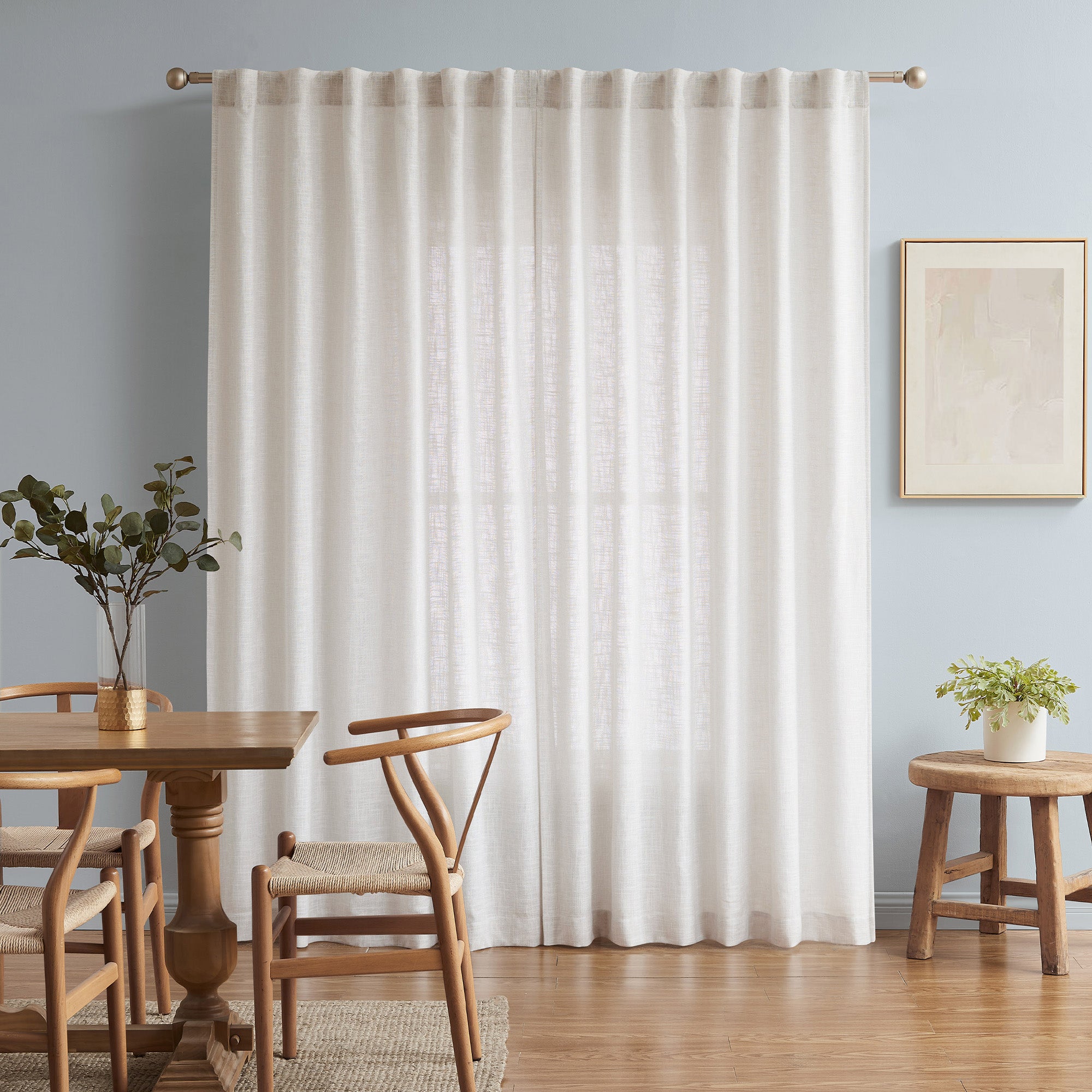 Zaab Flynn Blockout Single Concealed Tab Curtain in Natural - Blackout Window Treatment for Bedroom & Living Room Privacy
