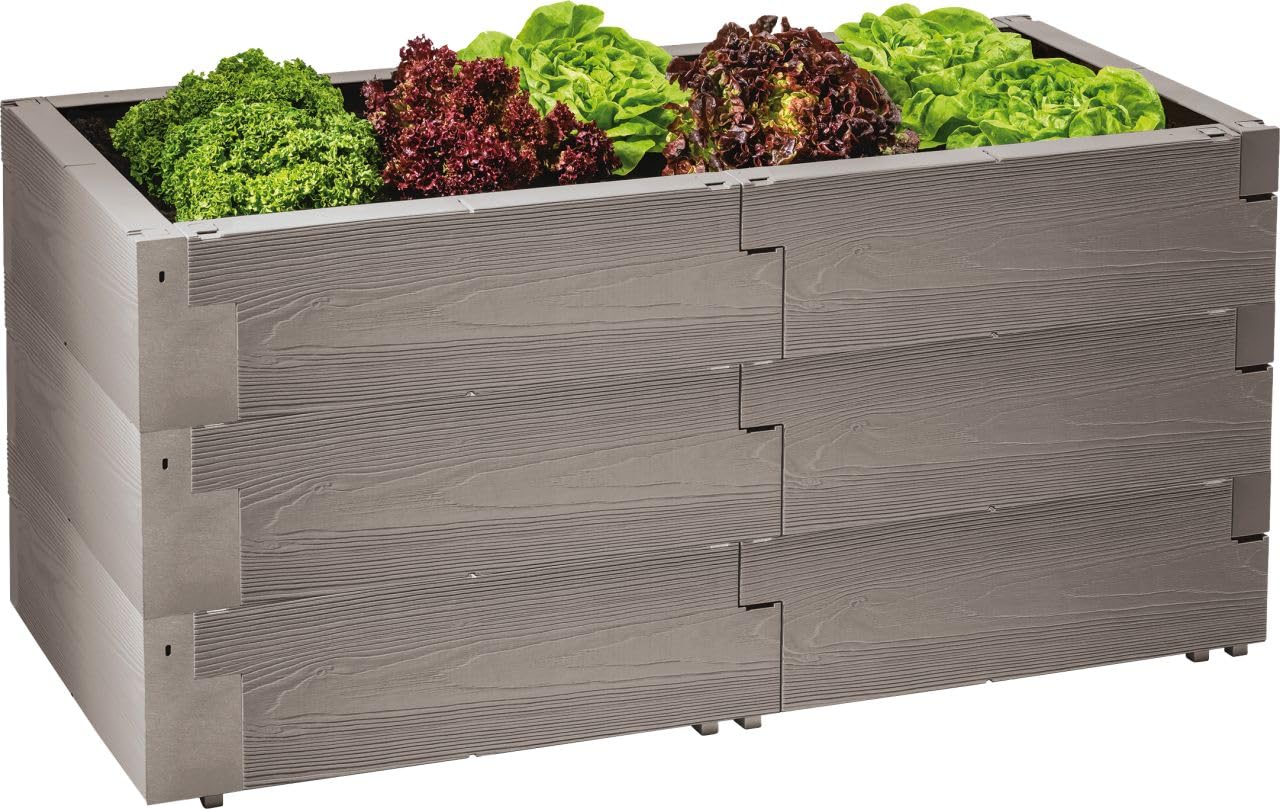 Timber Raised Garden Bed Kit - 18 Heat Insulating Building Blocks for Outdoor Planting | 100% Recyclable Eco-Friendly Material | Perfect for Backyard, Patio & Urban Gardening