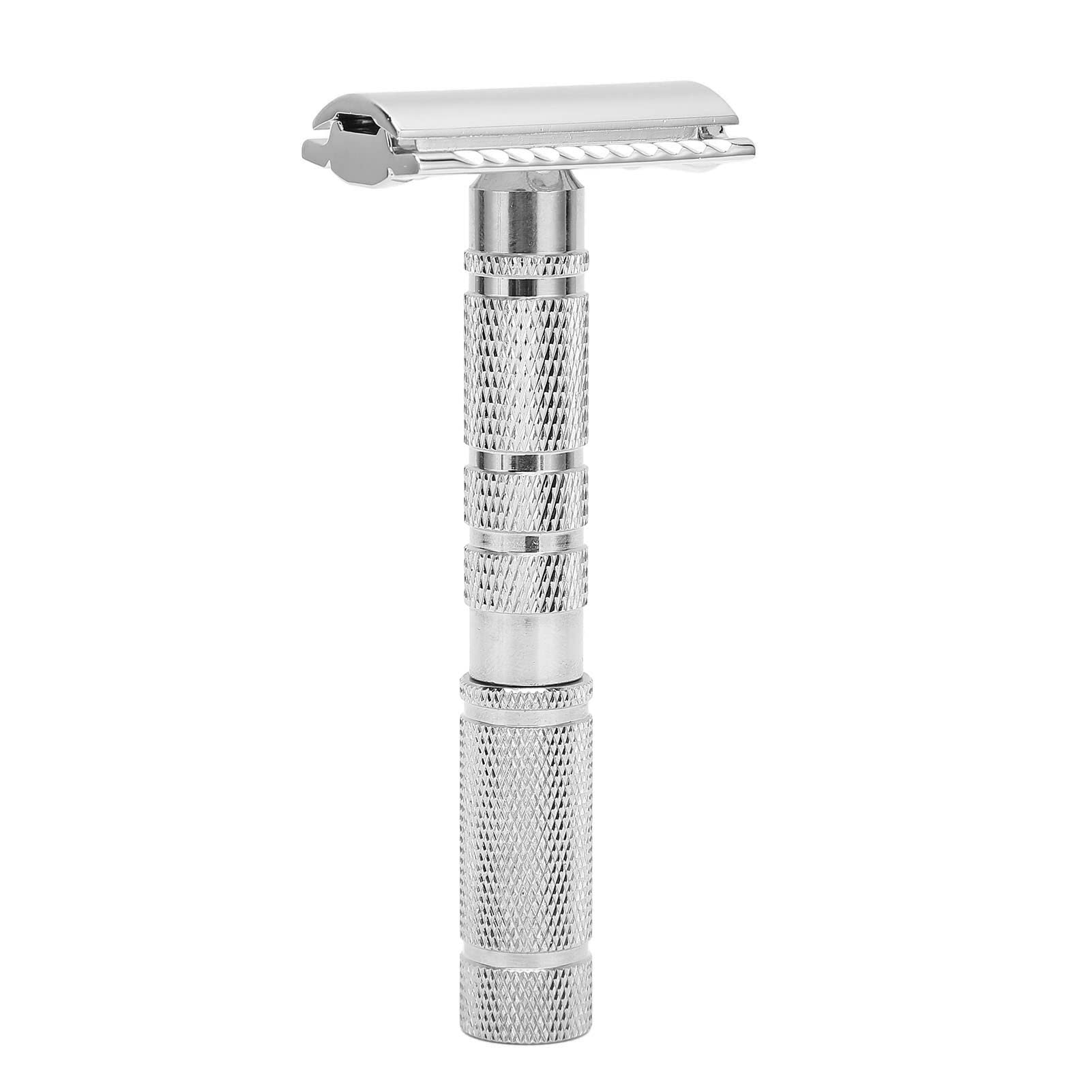Vintage Safety Razor for Men - Anti-Rust Classic Manual Shaver with Ergonomic Handle | Portable Travel & Home Barber Shaving Kit | Perfect for Daily Grooming, Salon Use & Business Trips