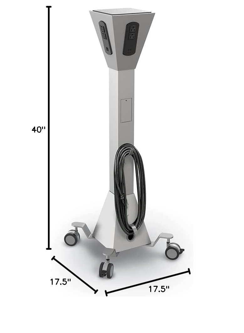 MooreCo MoorePower Tower with AC Outlet & USB Charging Ports | 13.5ft Power Extension Cord (Model 27735) | Perfect for Home Office, Gaming Setup & Workspace Power Needs