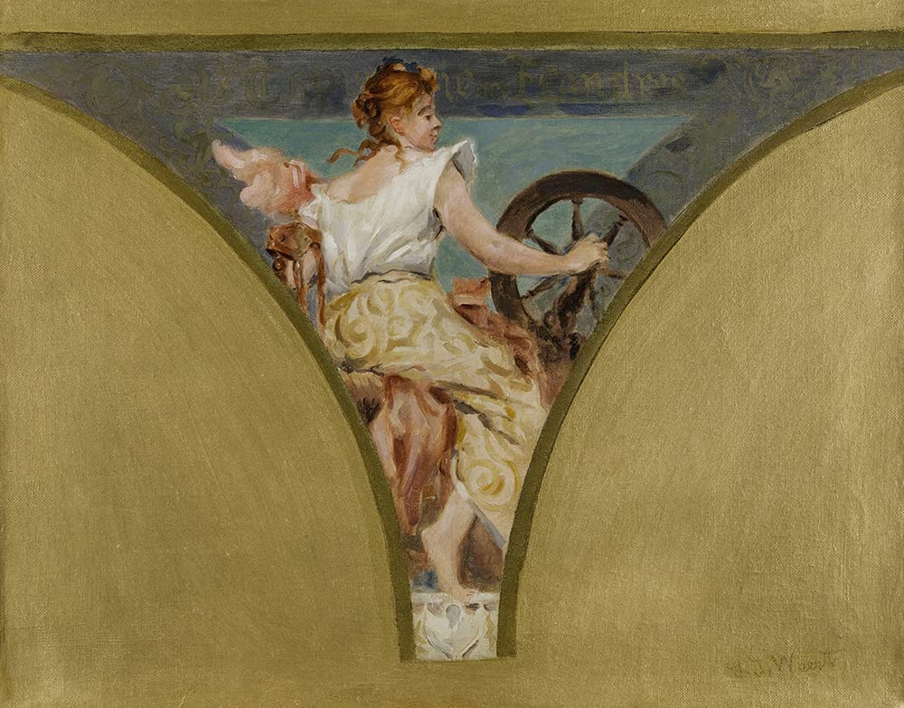 ArtDirect Jean Joseph Weerts 24x20 Black Modern Frame with Double Matted Museum Art Print - The Tapestry (1889-1893) | Wall Decor for Living Room, Bedroom & Office