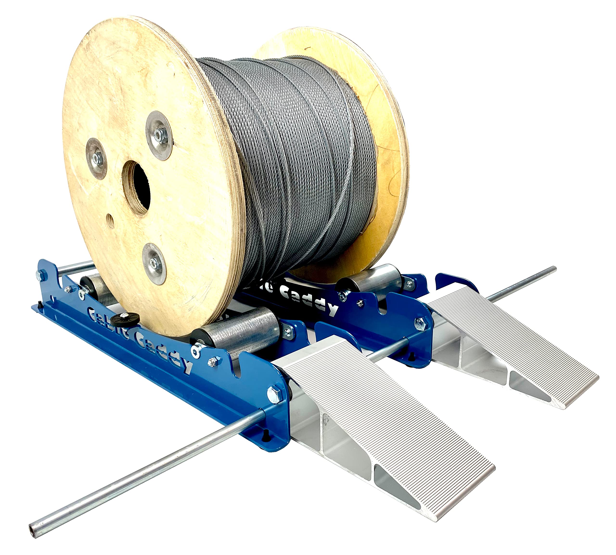 3-in-1 Heavy Duty Cable Dispenser & Caddy for Large 40-Inch Cable Reels - Perfect for Electricians, Construction Sites & Home DIY Projects