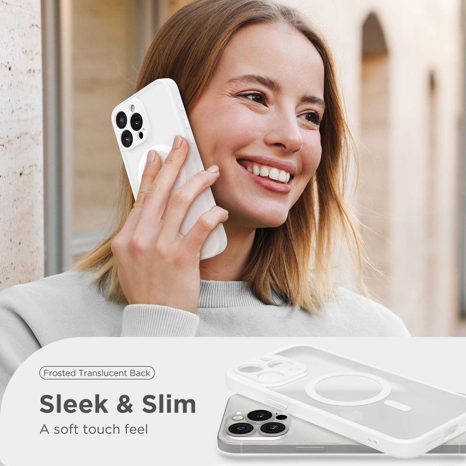 CAPRRO Magnetic iPhone 13 Pro Max Case - Slim Shockproof Matte Translucent Cover with MagSafe Compatibility & Full Camera Protection | Perfect for Everyday Use, Travel & Outdoor Activities (6.7