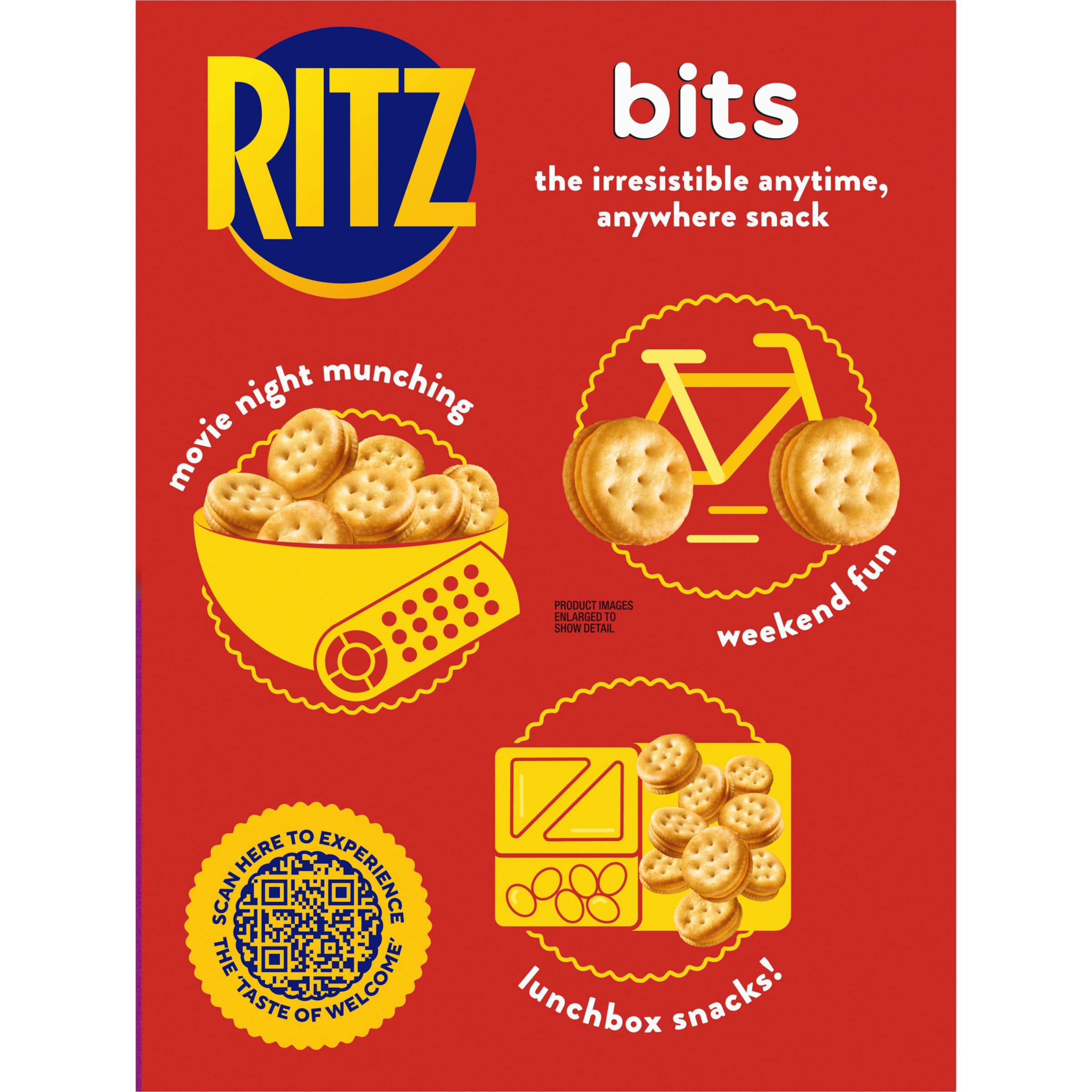 RITZ Bits Cheese Sandwich Crackers - Crunchy Snack for Kids & Adults - Perfect for Lunch Boxes, School, Office & Road Trips - 8.8 oz Pack