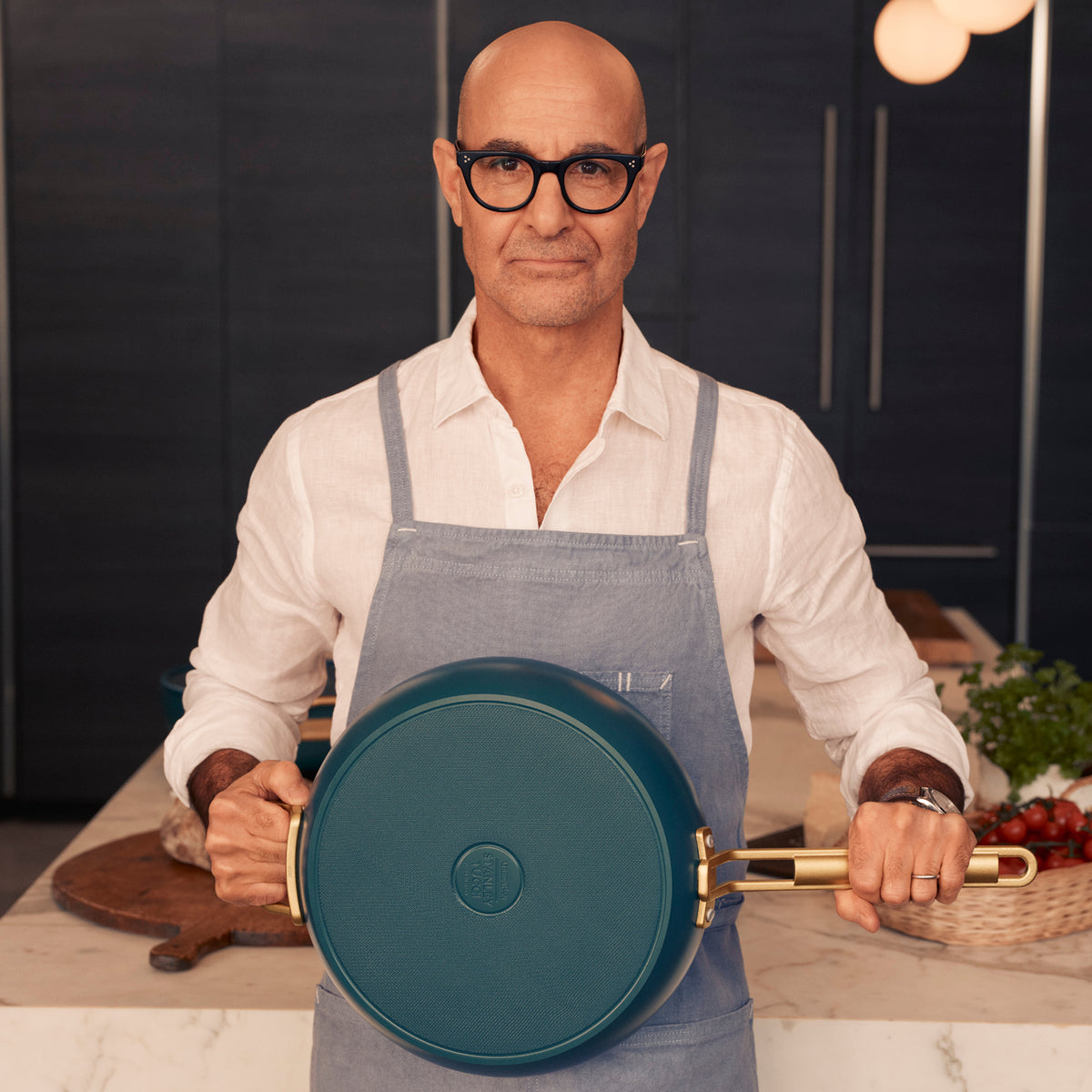 Stanley Tucci™ Ceramic Nonstick 12-Inch Frying Pan with Lid | Venetian Teal | Non-Toxic Cookware for Healthy Cooking, Perfect for Sautéing, Frying & Simmering
