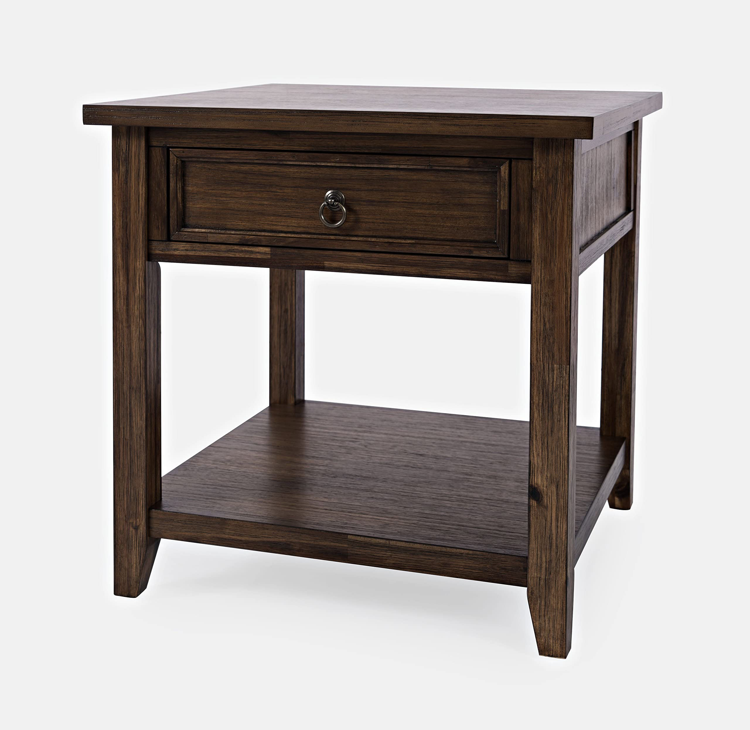 Jofran Inc. Bakersfield End Table with Drawer - Modern Nightstand for Bedroom, Living Room & Office - Small Side Table with Storage Shelf