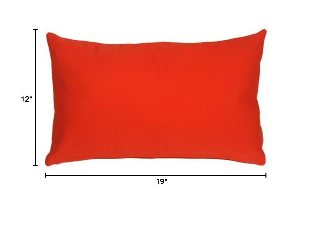 Sunbrella Outdoor Pillow Set of 2 - 12x19 Inch Waterproof Decorative Throw Pillows with Insert - Logo Red Patio Cushions for Garden, Poolside & Porch Furniture