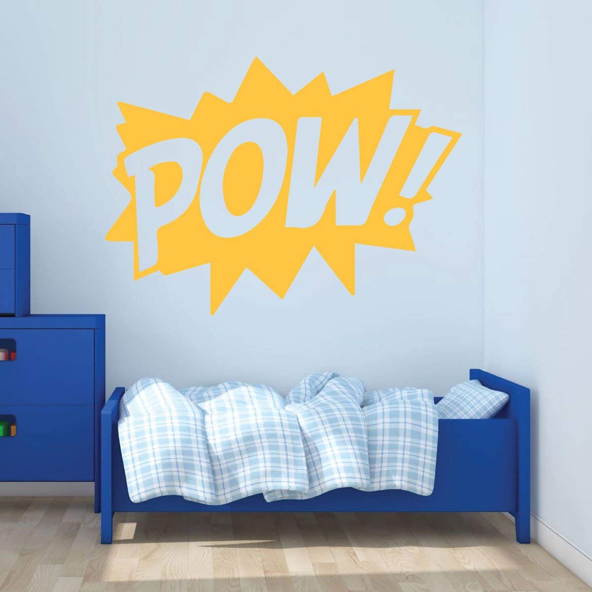 Super Hero Wall Decal Stickers - POW! Vinyl Decoration for Boys Bedroom, Playroom & Nursery - Perfect for Superhero Themed Kids Room Decor & Birthday Party Backdrop