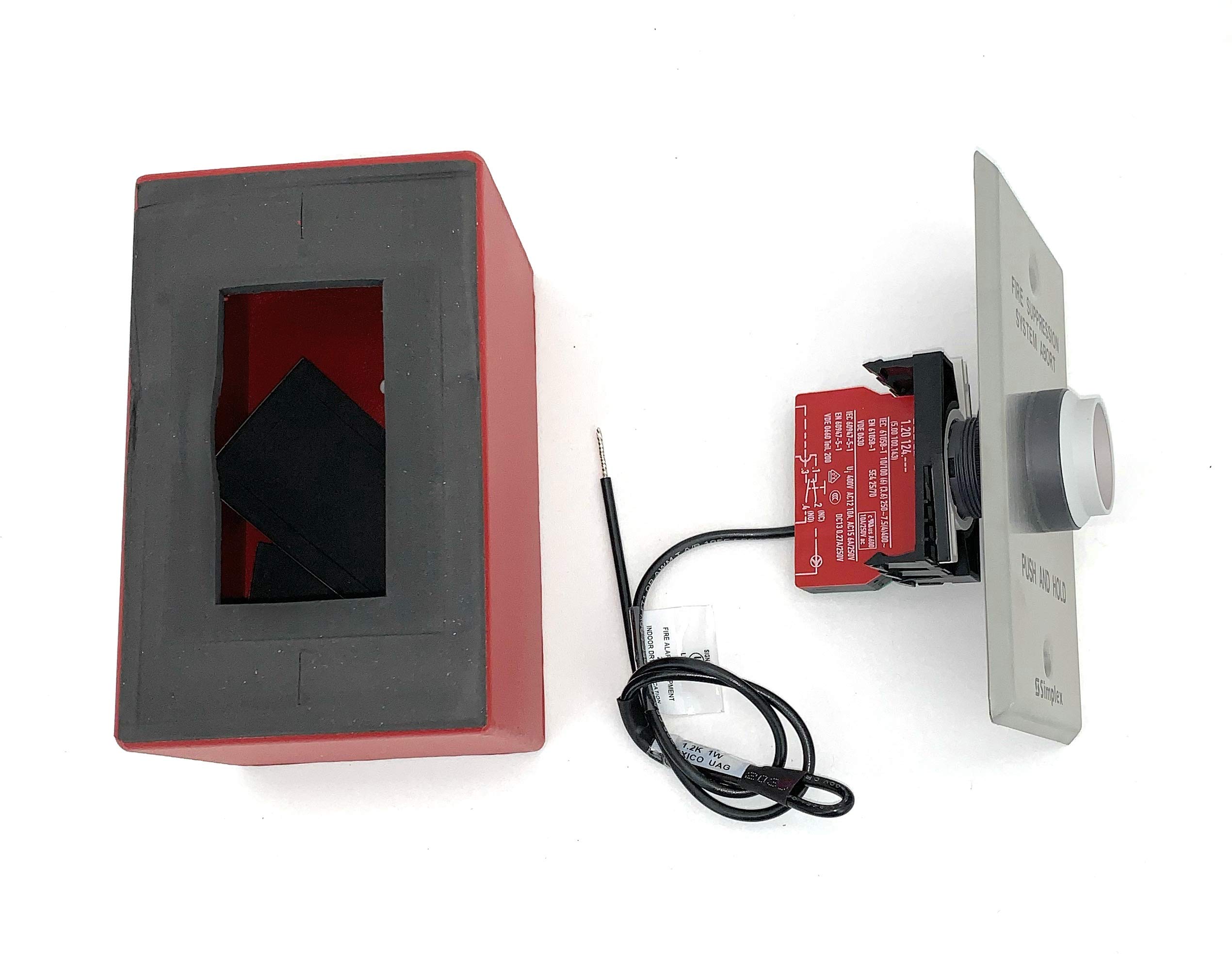 Simplex Red Push Button Switch - Style C Surface Mount (1 Count) - Manual Operation for Industrial Control Panels & Machinery