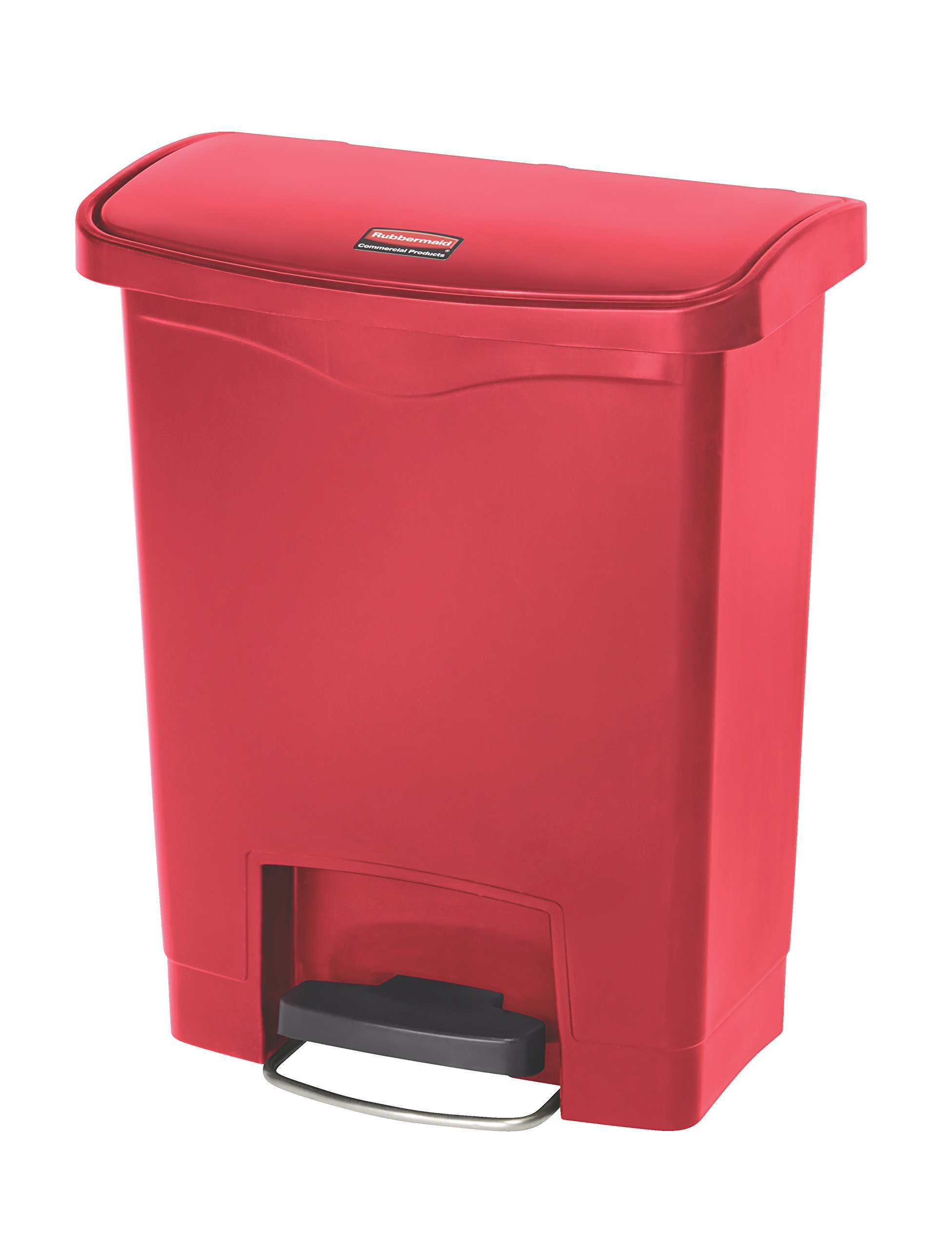 Rubbermaid 8 Gallon Step-On Trash Can, Red - Hands-Free Plastic Garbage Bin for Medical Waste, Hospitals, Labs & Patient Rooms - Ideal for Healthcare Facilities, Clinics & Emergency Rooms