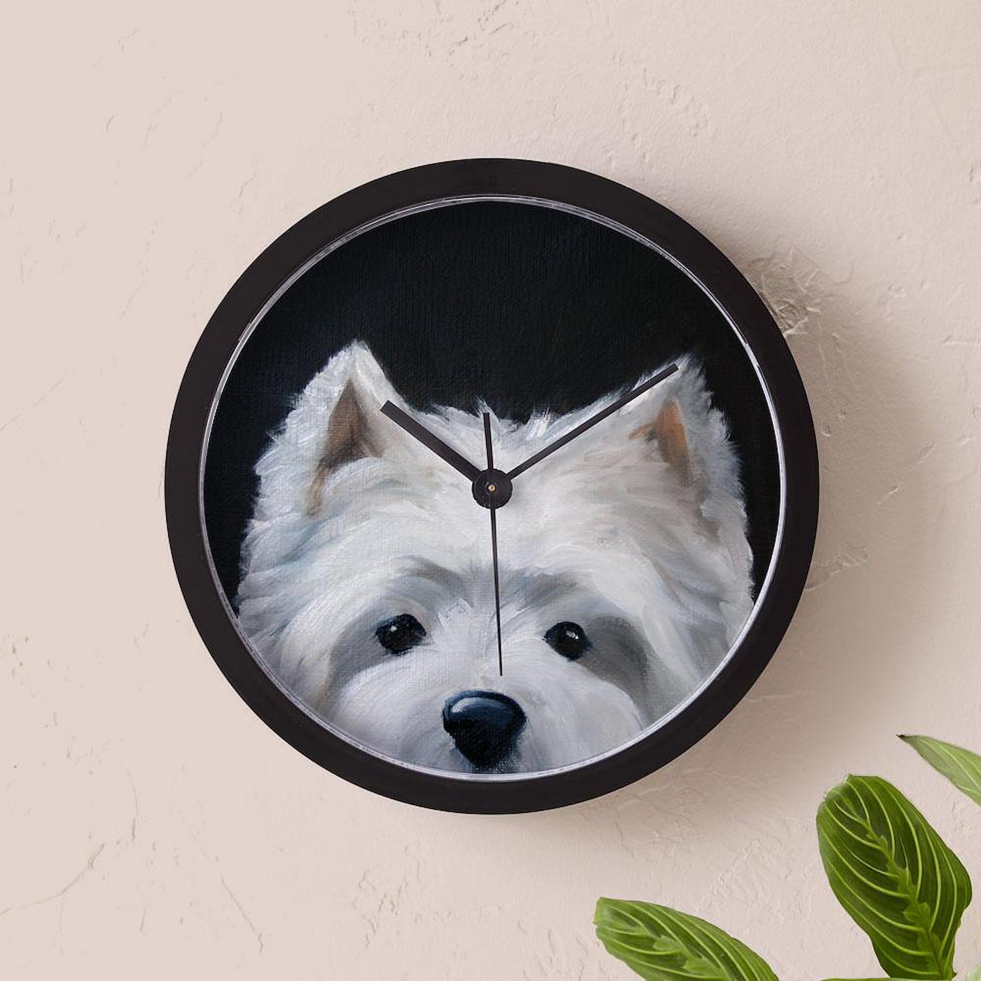 Westie Dog Wall Clock - 10 Inch Decorative Clock for Living Room, Kitchen, Office | Perfect Gift for Dog Lovers & Home Décor